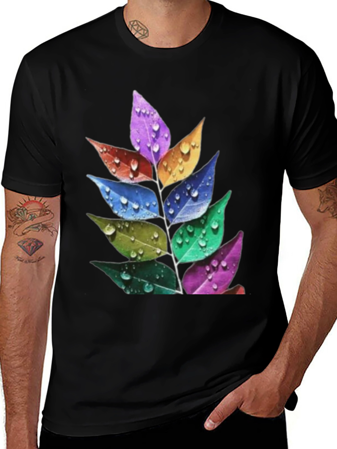 Rainbow Leaf T-Shirt - Stylish Nature Tee