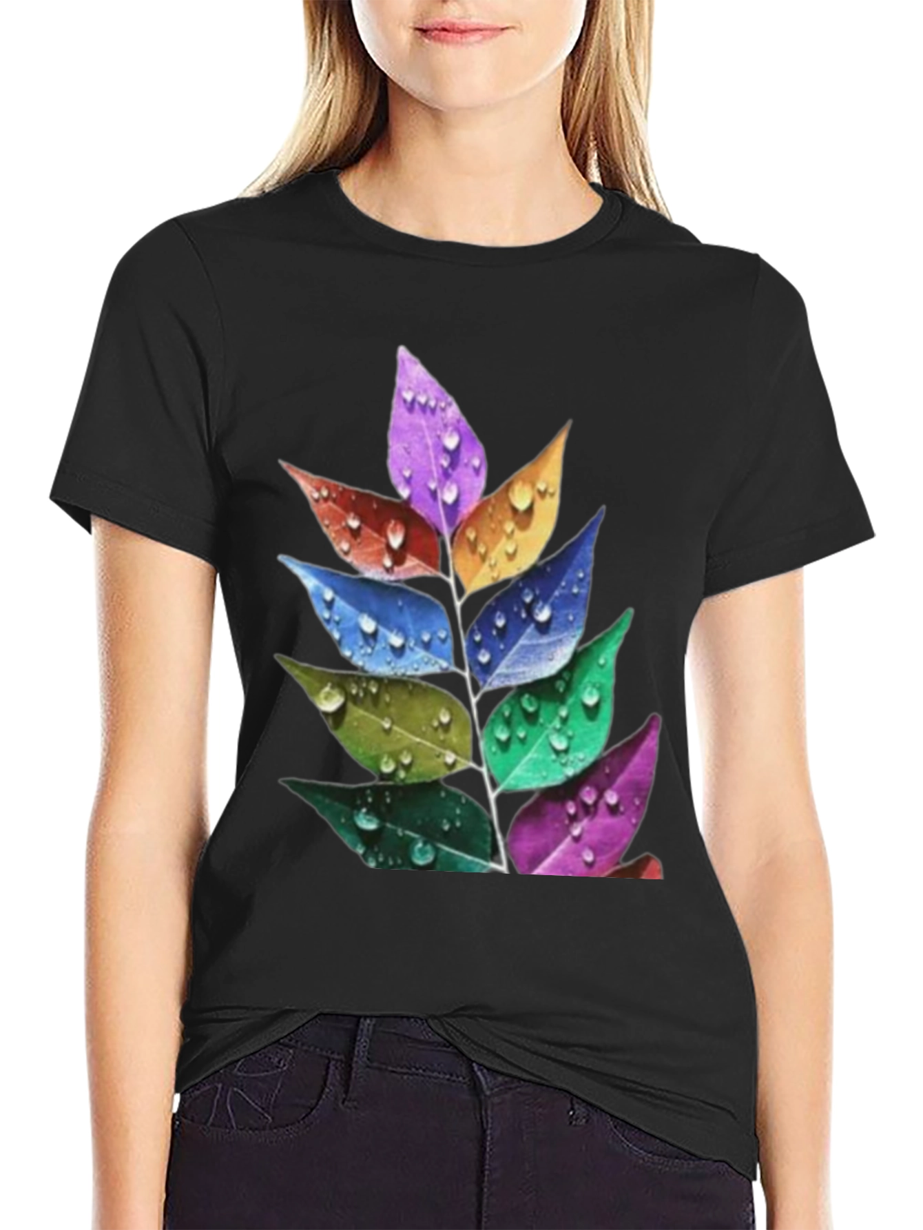 Rainbow Leaf T-Shirt - Stylish Nature Tee