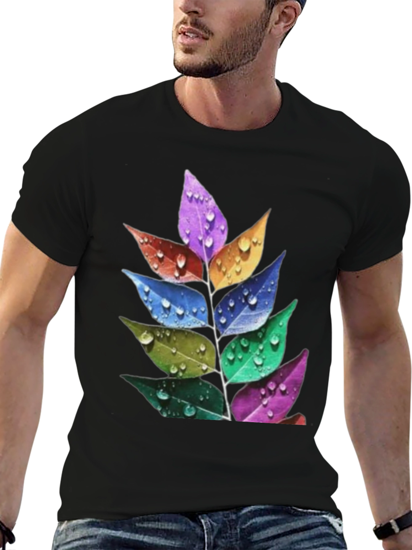 Rainbow Leaf T-Shirt - Stylish Nature Tee