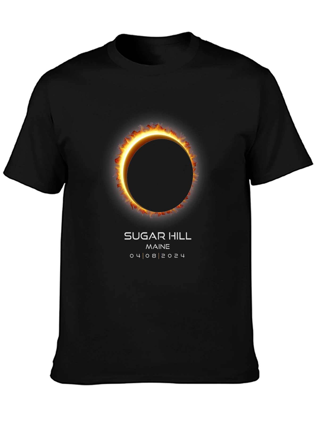 Sugar Hill Maine Eclipse 04/08/2024 Black T-Shirt