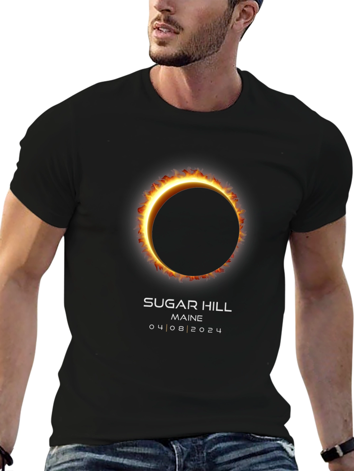 Sugar Hill Maine Eclipse 04/08/2024 Black T-Shirt