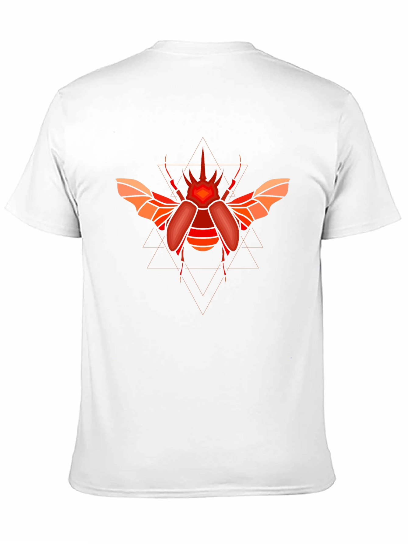 Geometric Beetle Graphic T-Shirt - Black