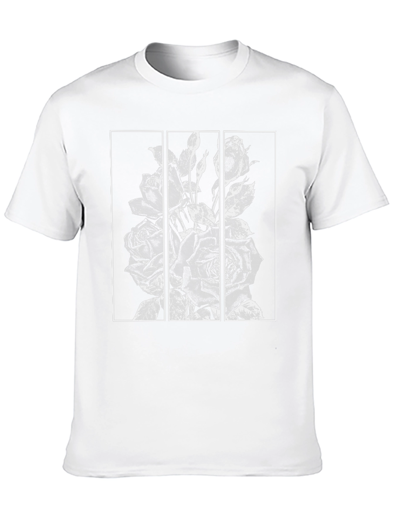 Floral Triptych Graphic Black T-Shirt