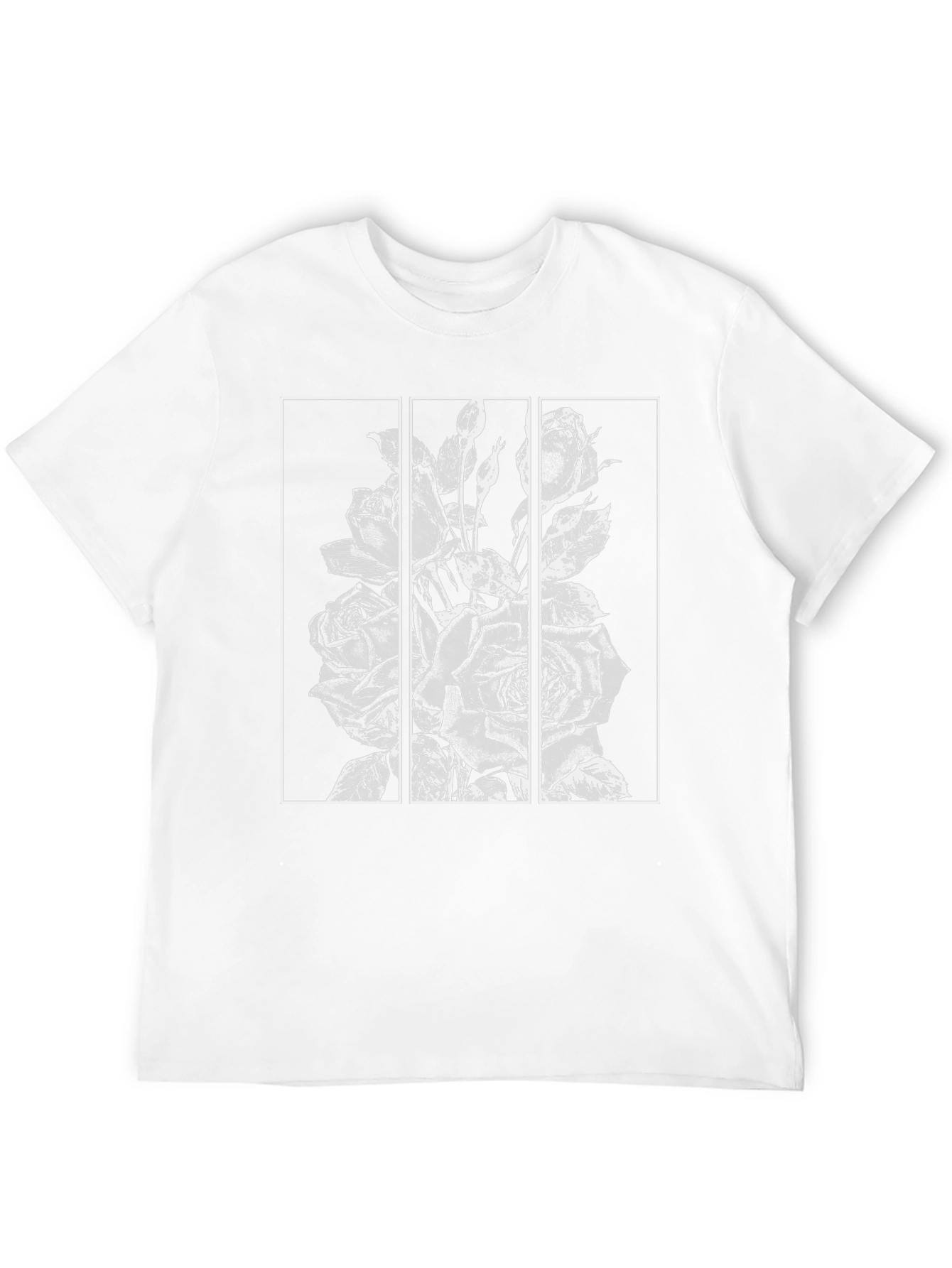 Floral Triptych Graphic Black T-Shirt