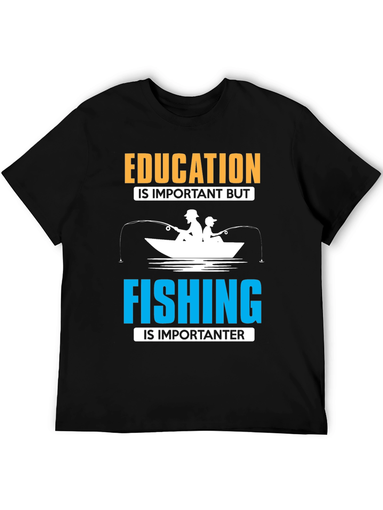 Funny Fishing T-Shirt - Education vs. Fishing