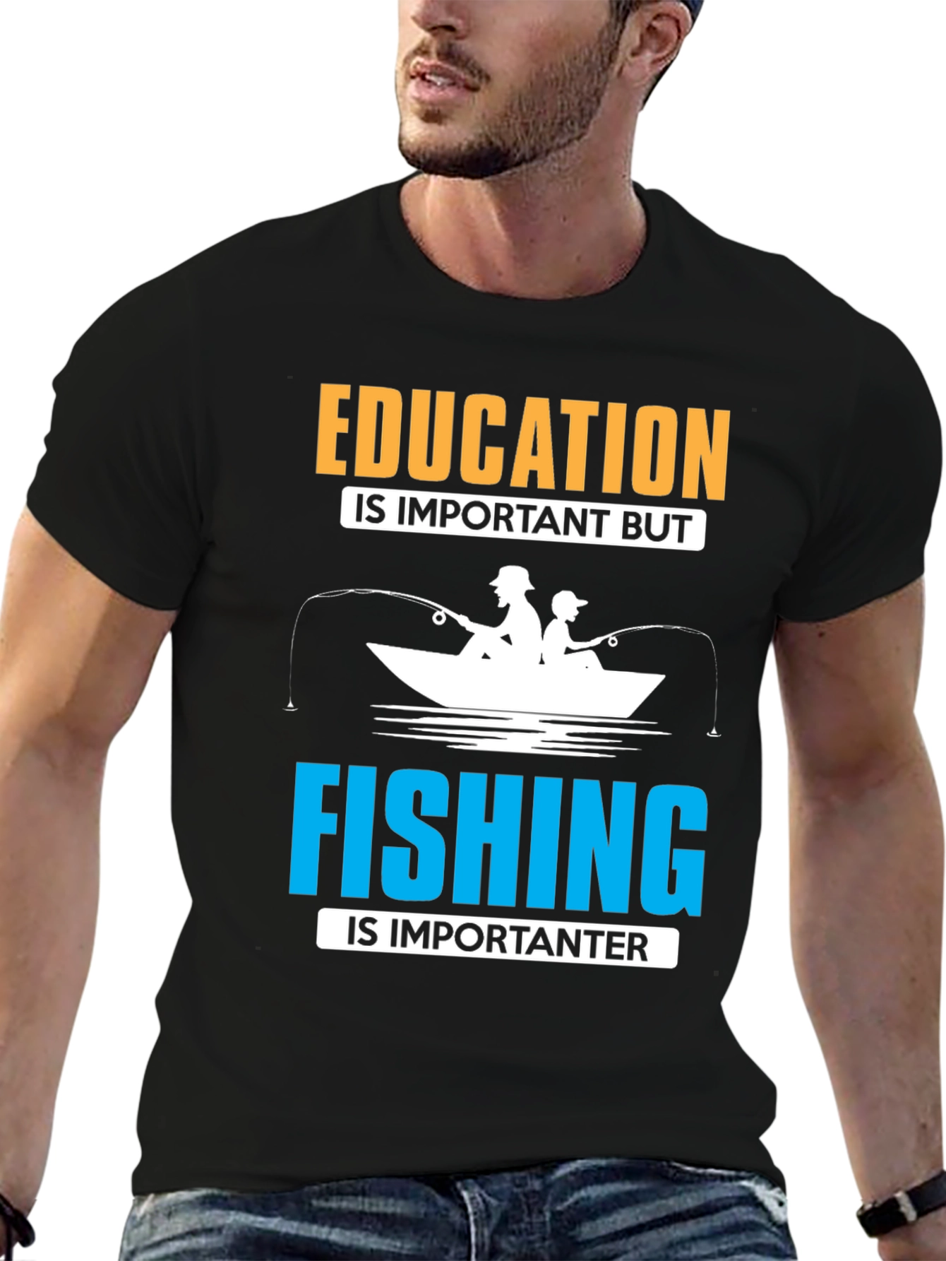 Funny Fishing T-Shirt - Education vs. Fishing