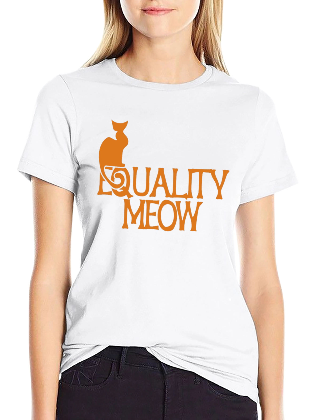 Equality Meow Cat Graphic T-Shirt