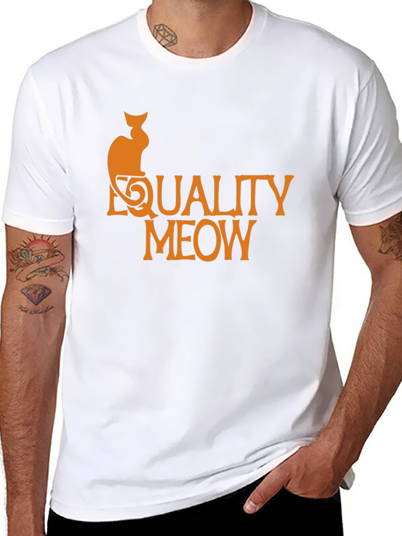 Equality Meow Cat Graphic T-Shirt