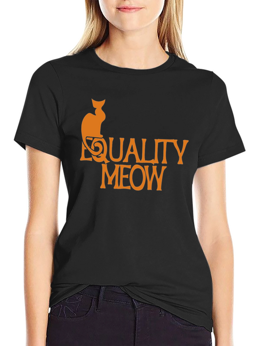 Equality Meow Cat Graphic T-Shirt