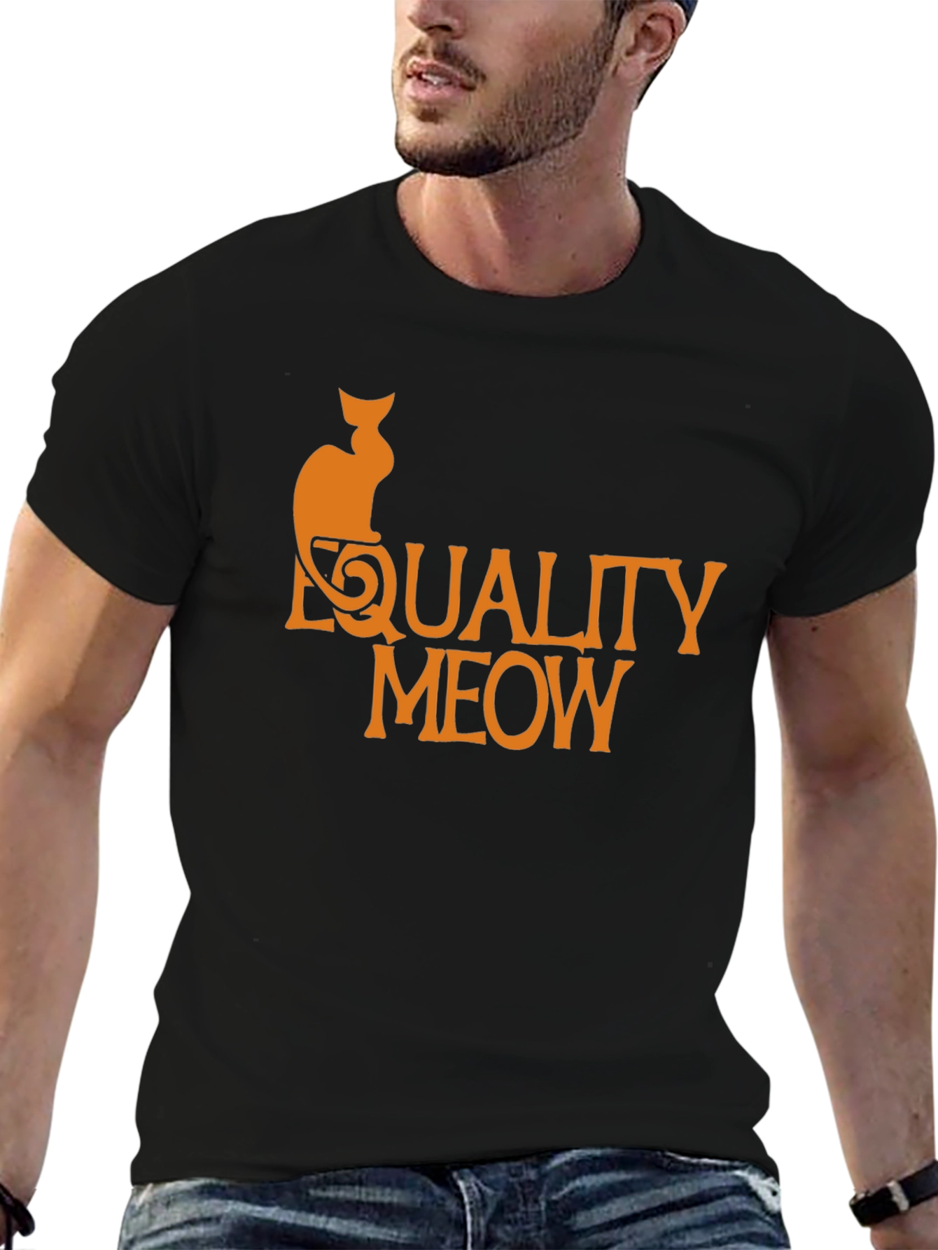 Equality Meow Cat Graphic T-Shirt