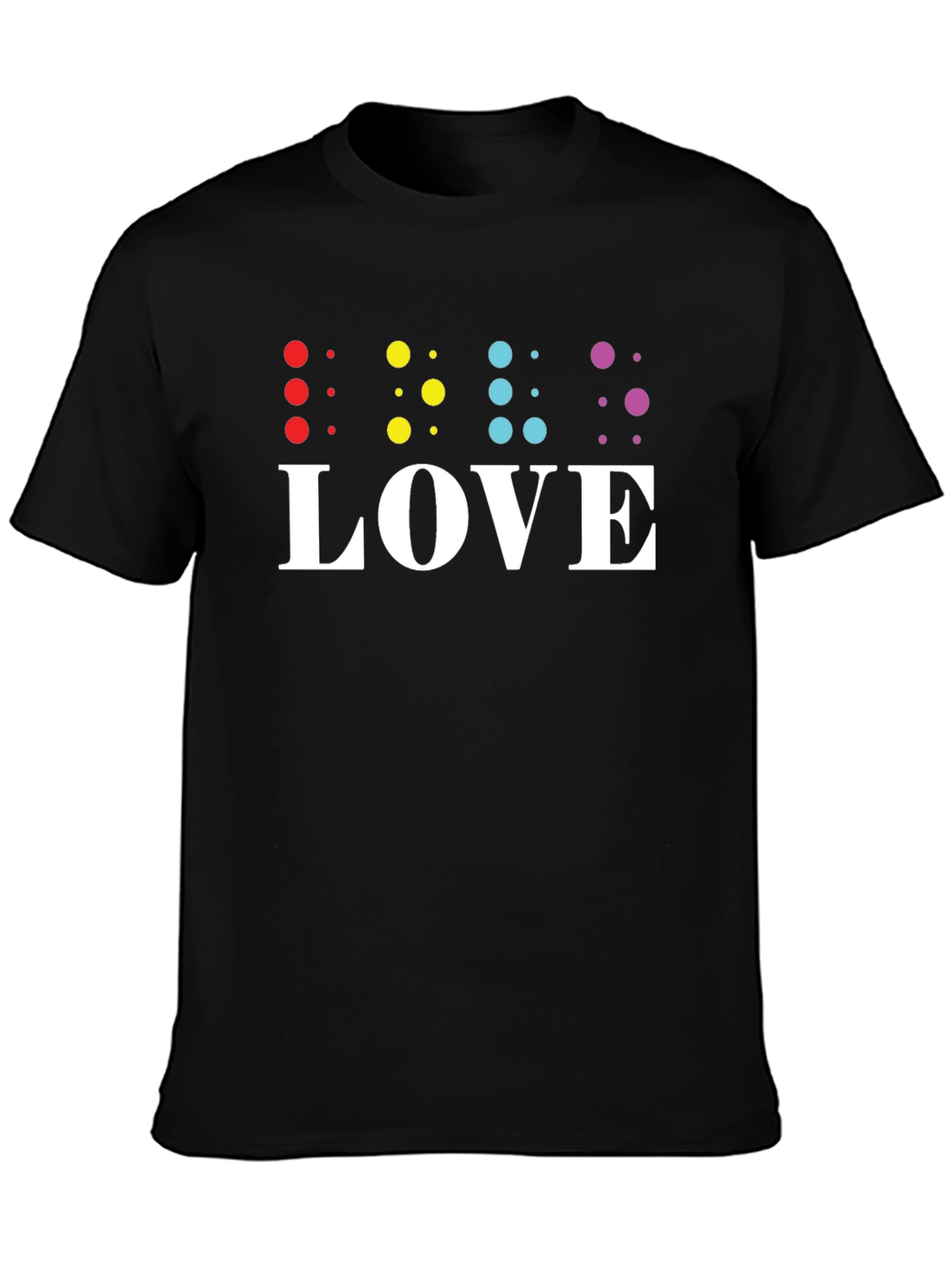 Braille Love T-Shirt Unisex Black Tee