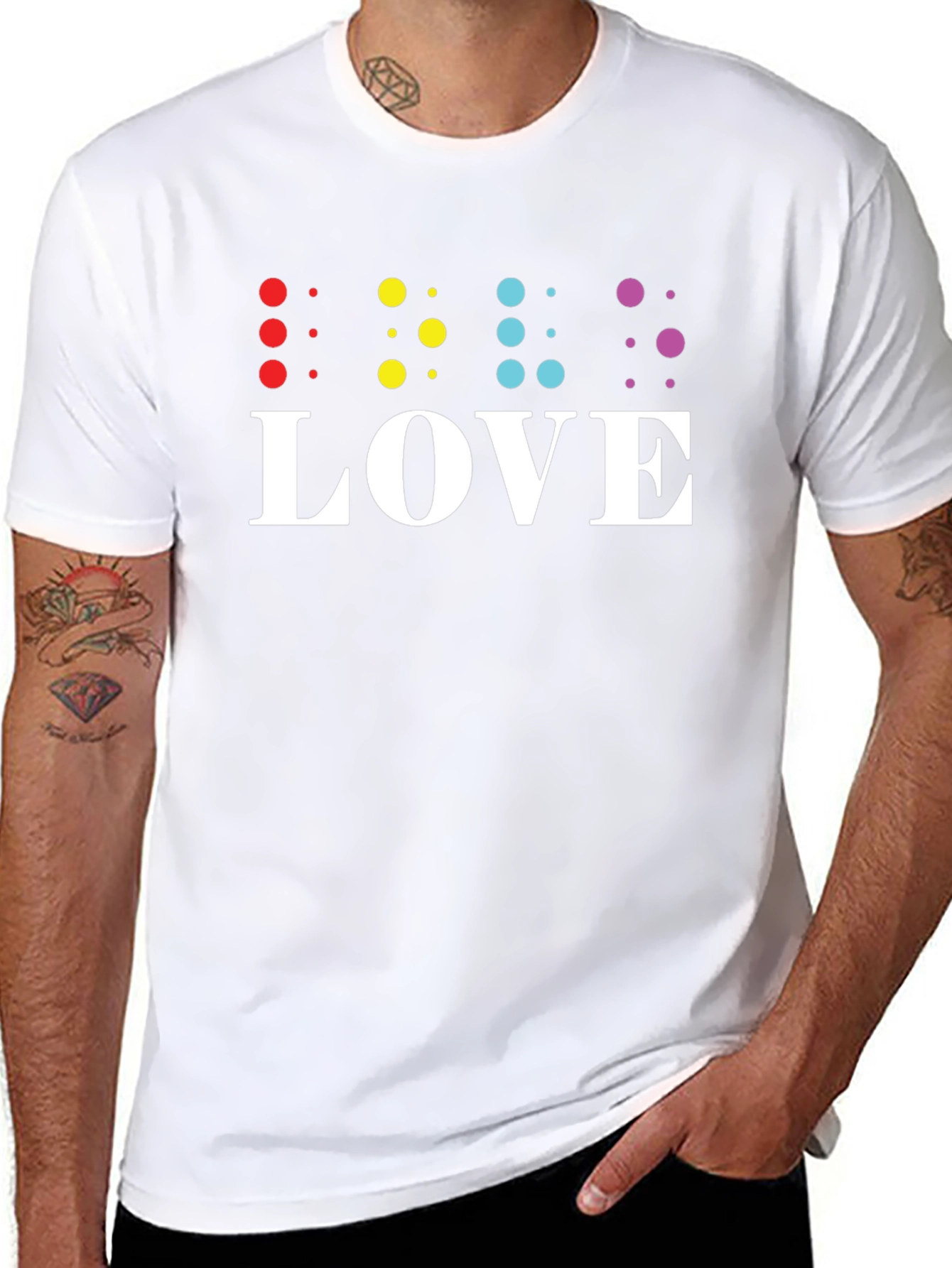 Braille Love T-Shirt Unisex Black Tee