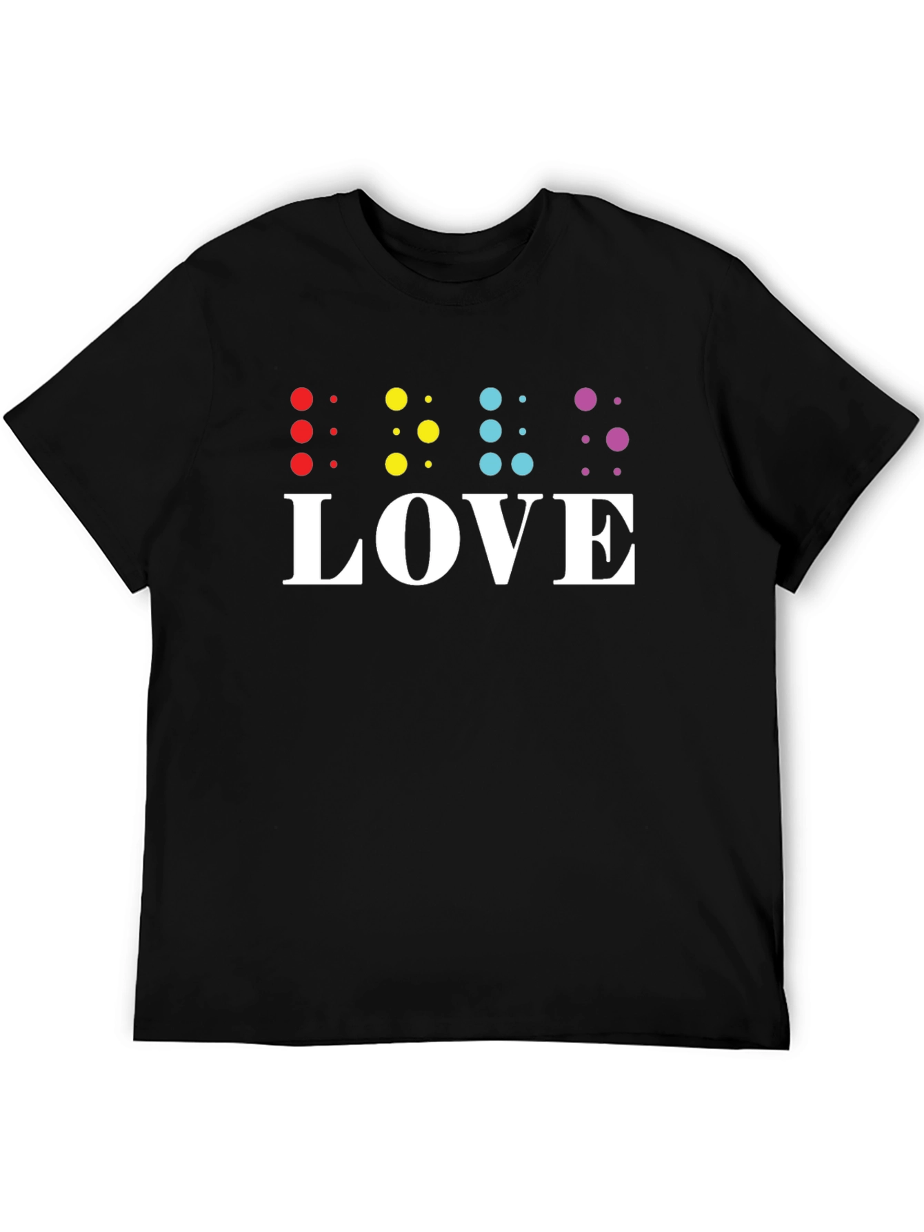 Braille Love T-Shirt Unisex Black Tee
