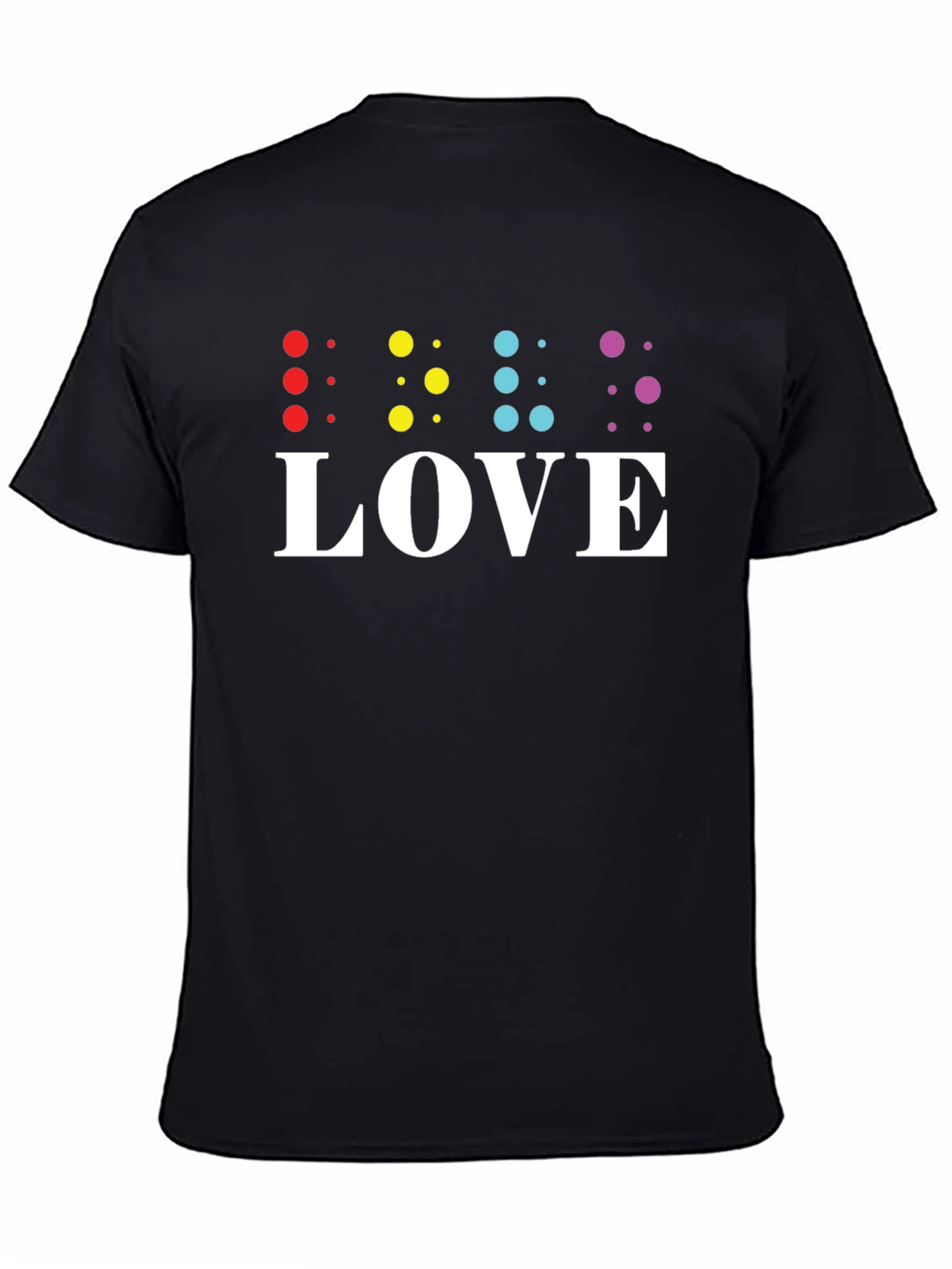 Braille Love T-Shirt Unisex Black Tee