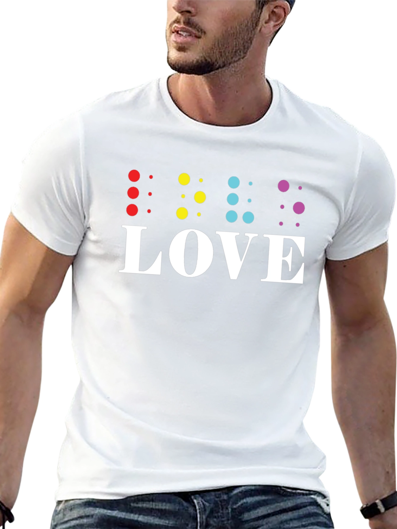 Braille Love T-Shirt Unisex Black Tee
