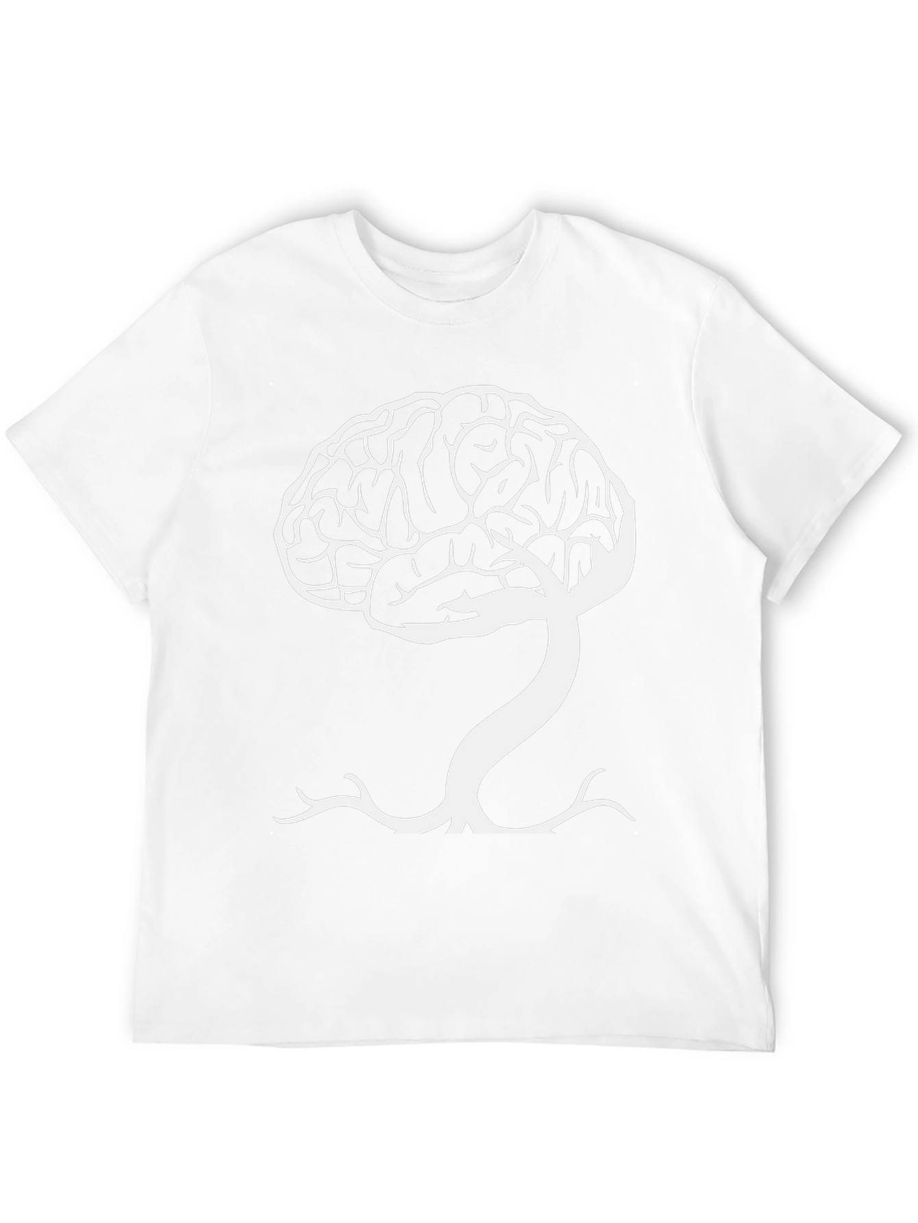 Brain Tree Graphic Tee - Black Cotton Blend T-Shirt