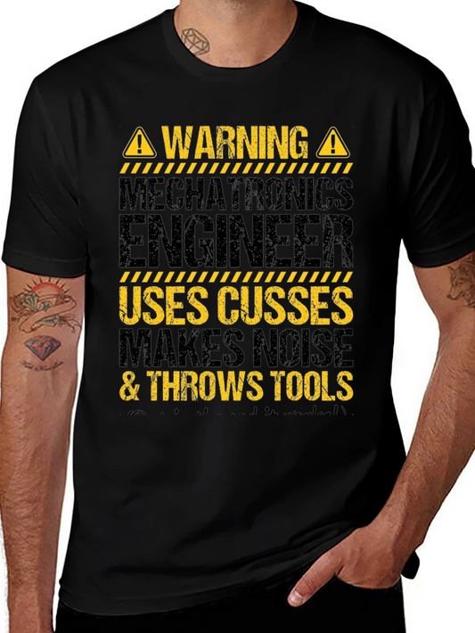 Warning Mechatronics Engineer Graphic T-Shirt
