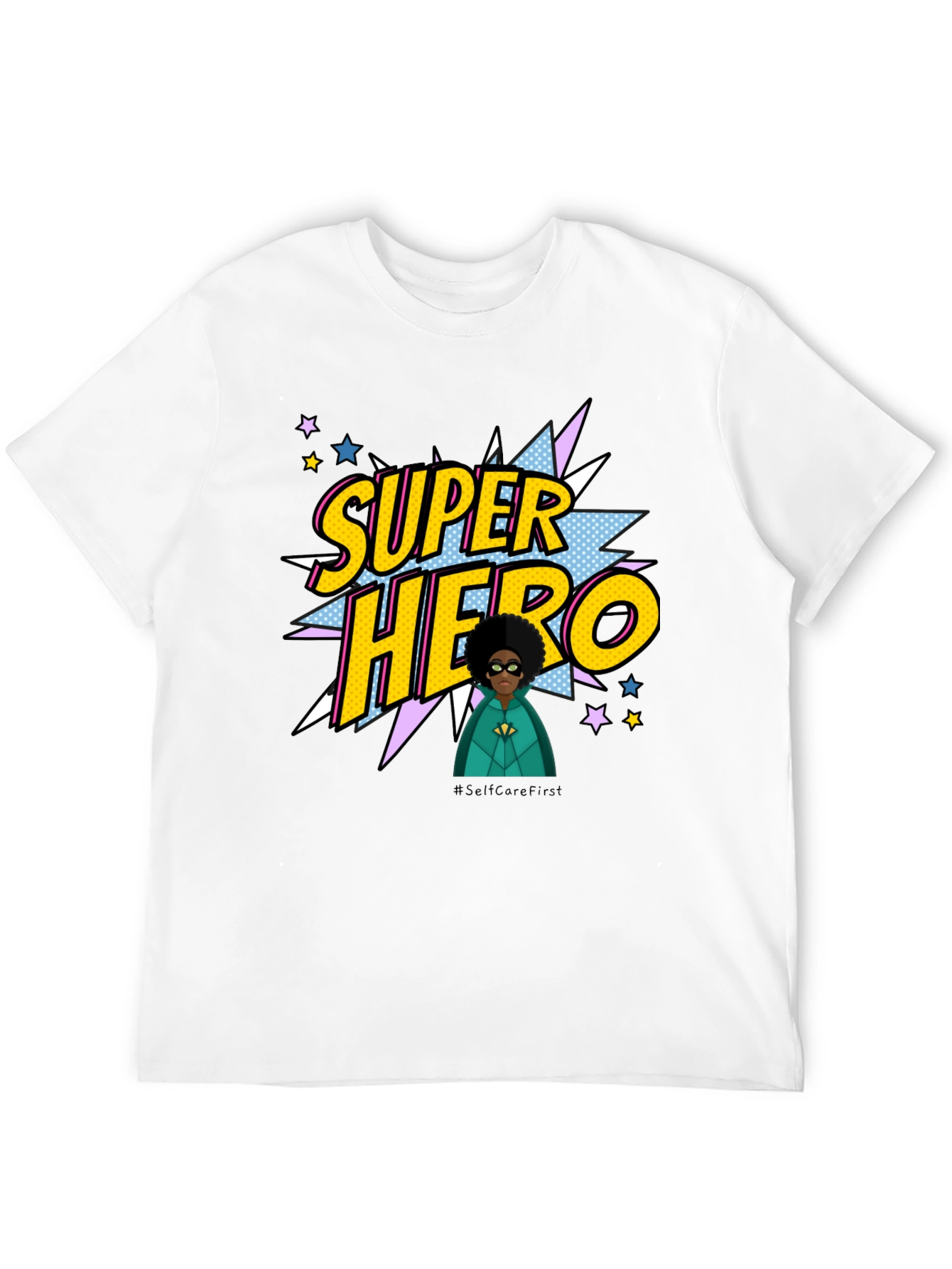 Super Hero Graphic Print Black T-Shirt