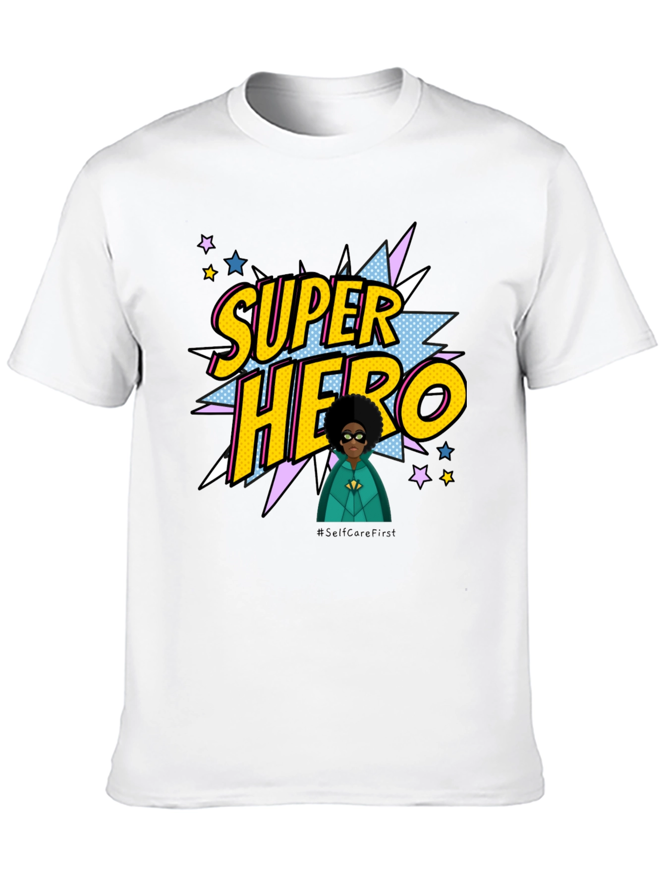 Super Hero Graphic Print Black T-Shirt