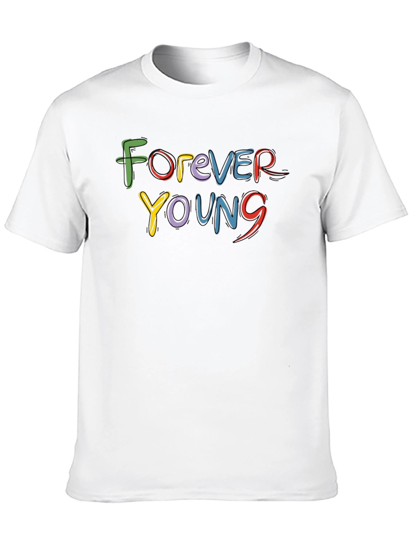 Forever Young Graphic Print Black T-Shirt