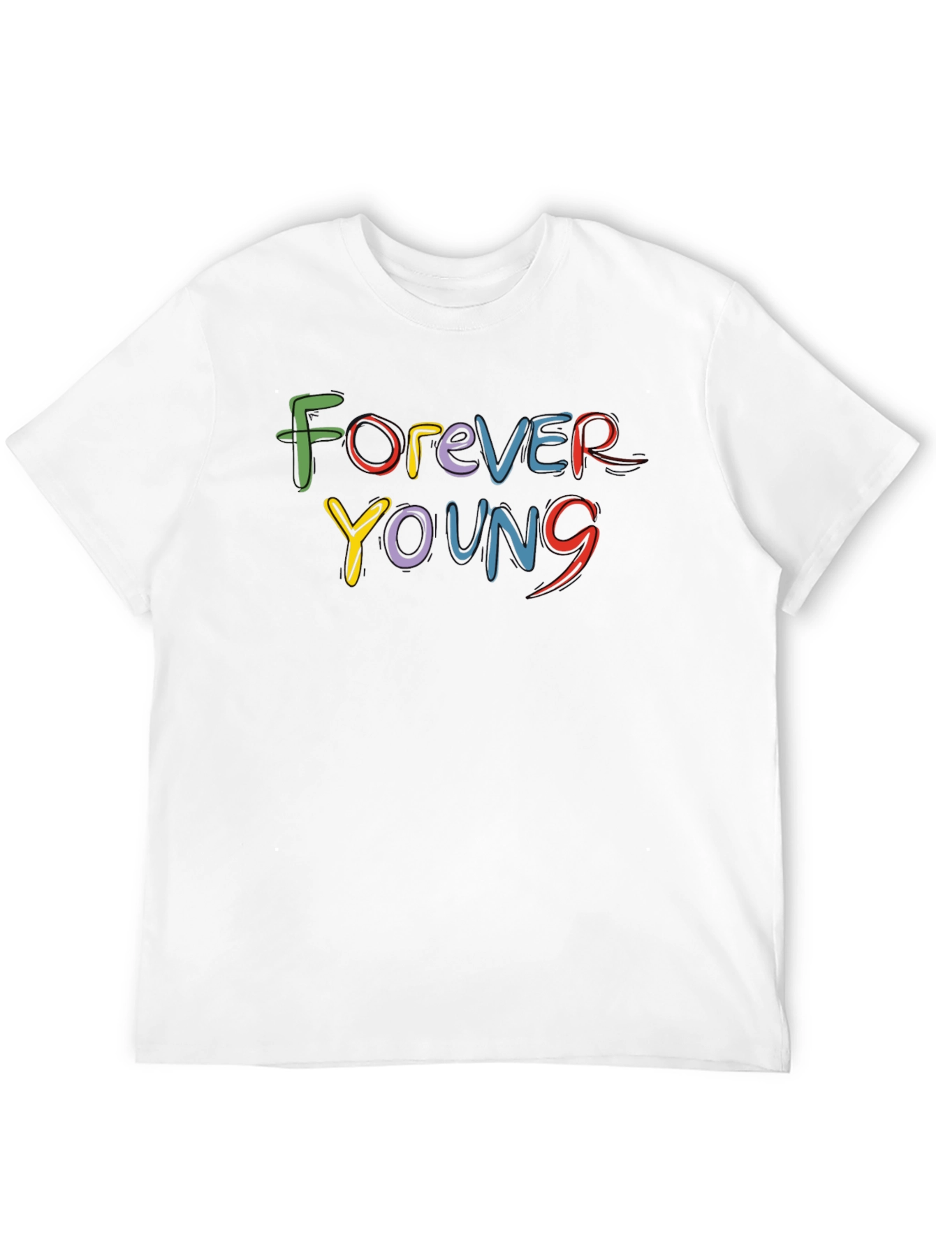 Forever Young Graphic Print Black T-Shirt