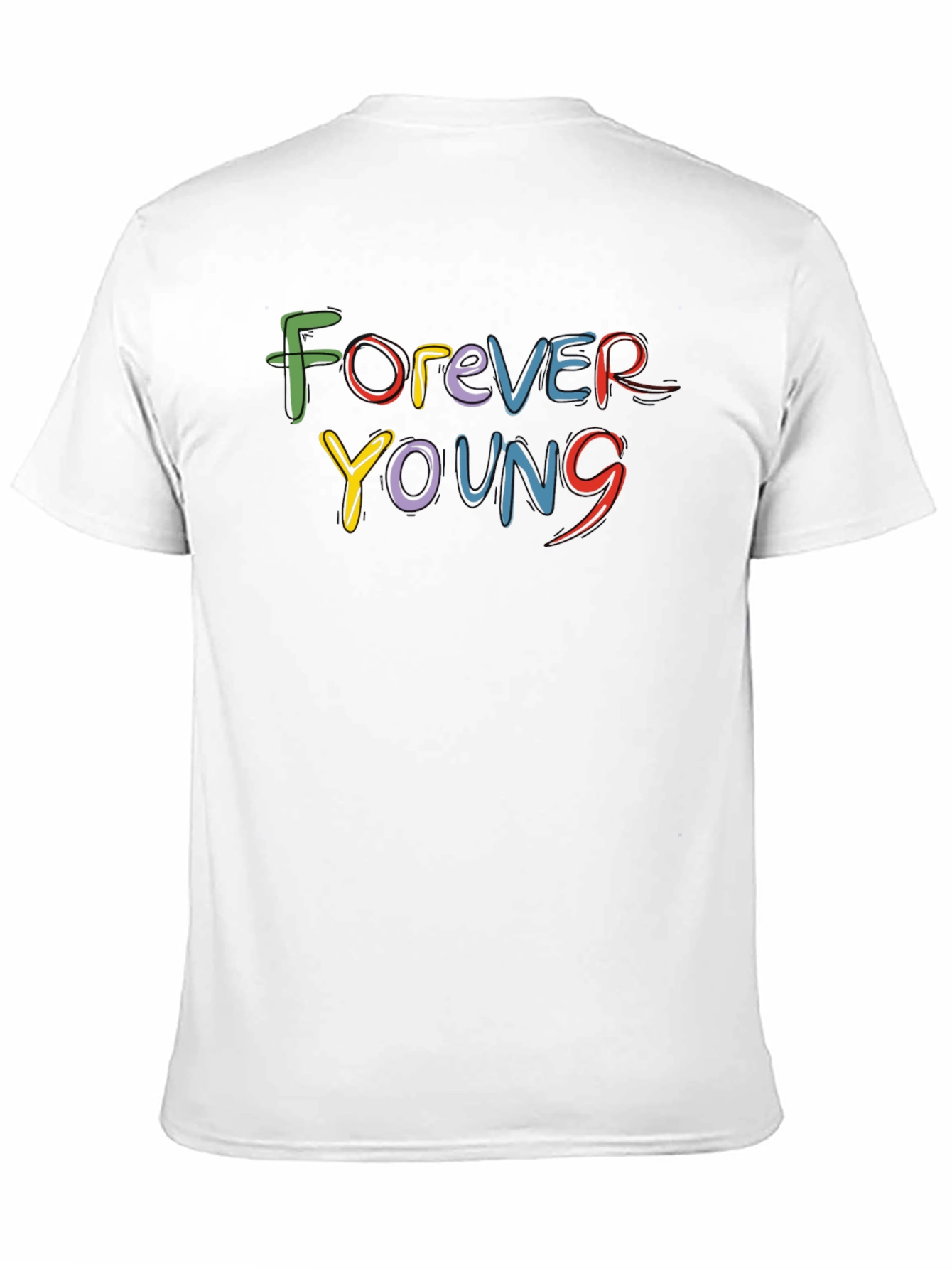 Forever Young Graphic Print Black T-Shirt