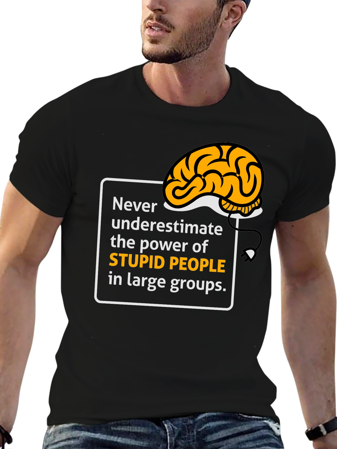 Funny Stupid People Brain T-Shirt