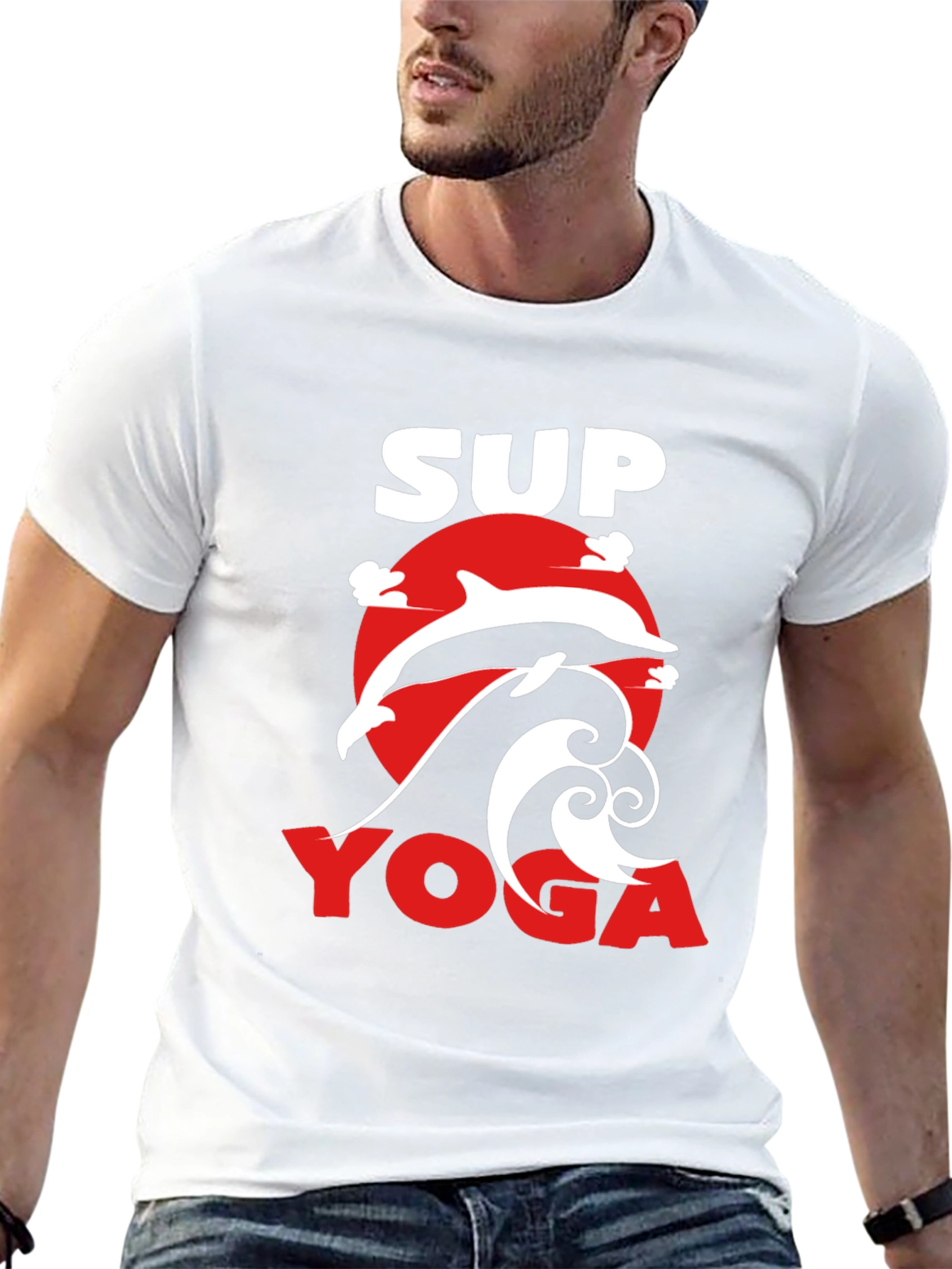 SUP Yoga T-Shirt - Dolphin Graphic Tee