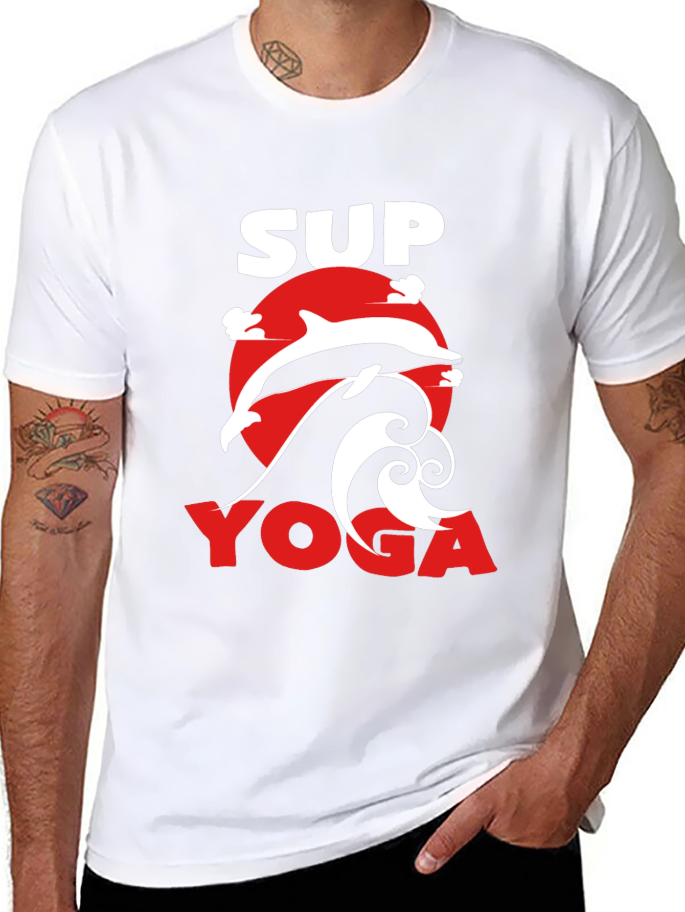 SUP Yoga T-Shirt - Dolphin Graphic Tee