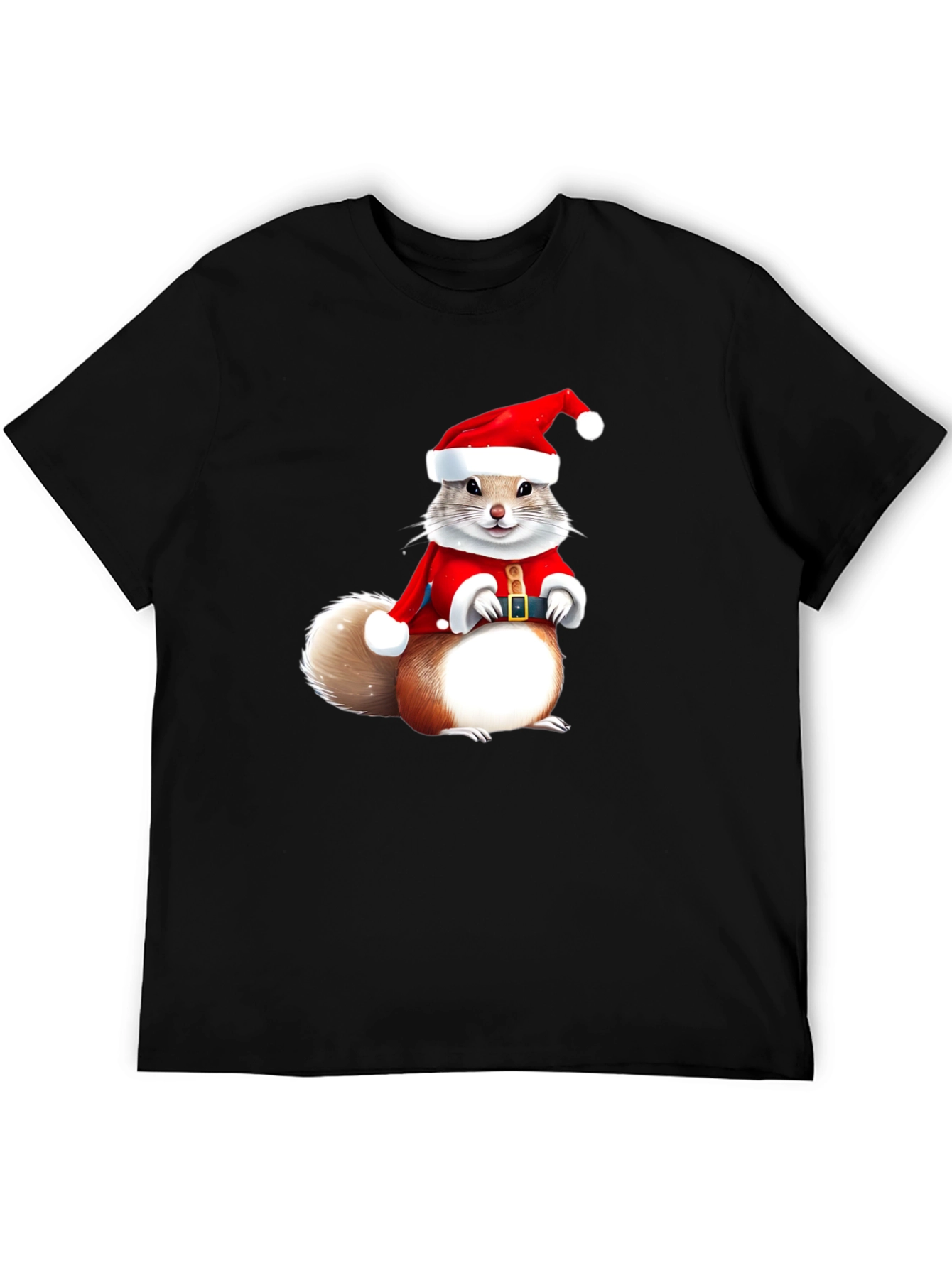 Festive Squirrel Santa T-Shirt - Holiday Cheer!