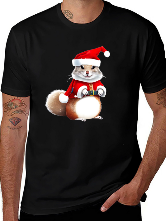 Festive Squirrel Santa T-Shirt - Holiday Cheer!