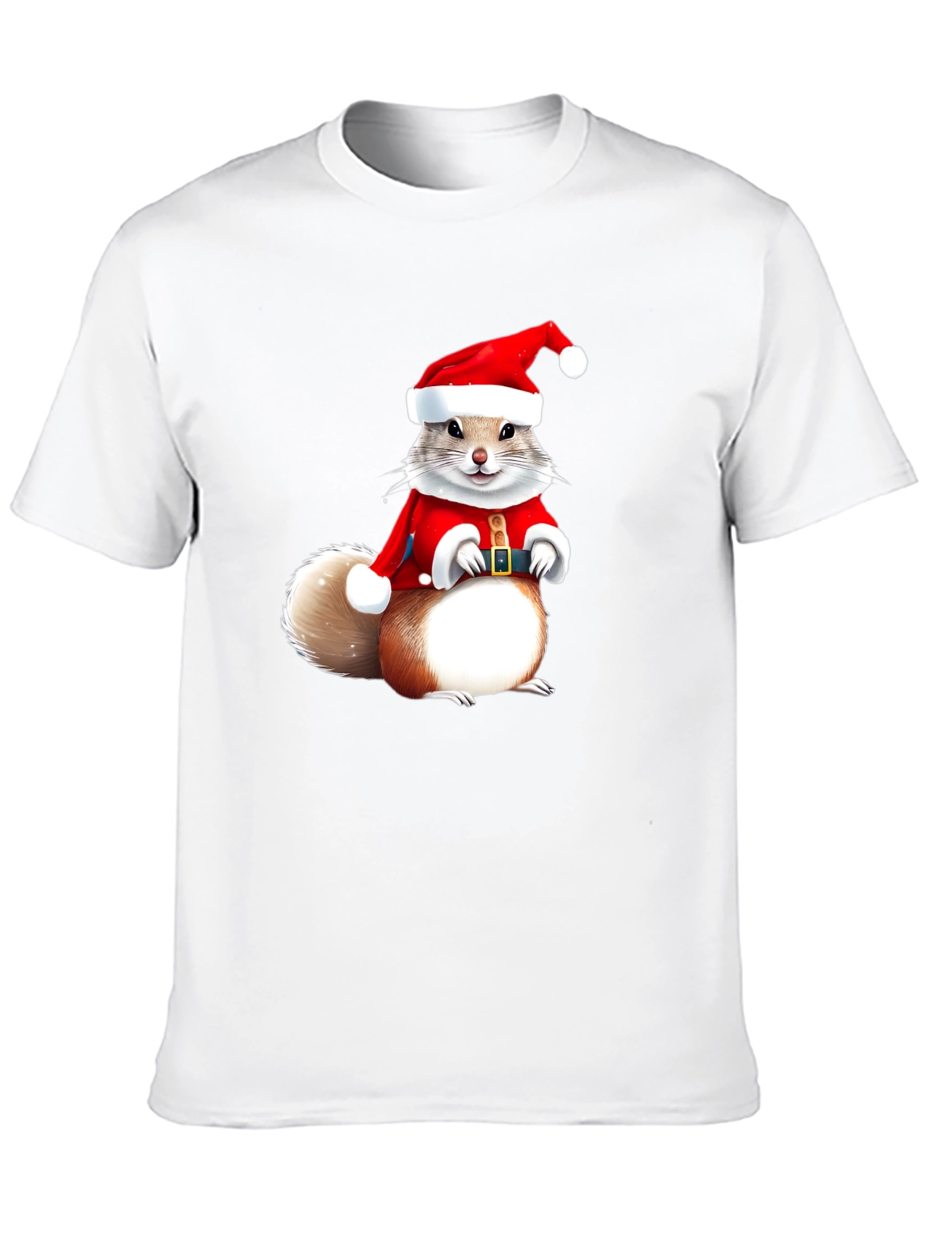 Festive Squirrel Santa T-Shirt - Holiday Cheer!