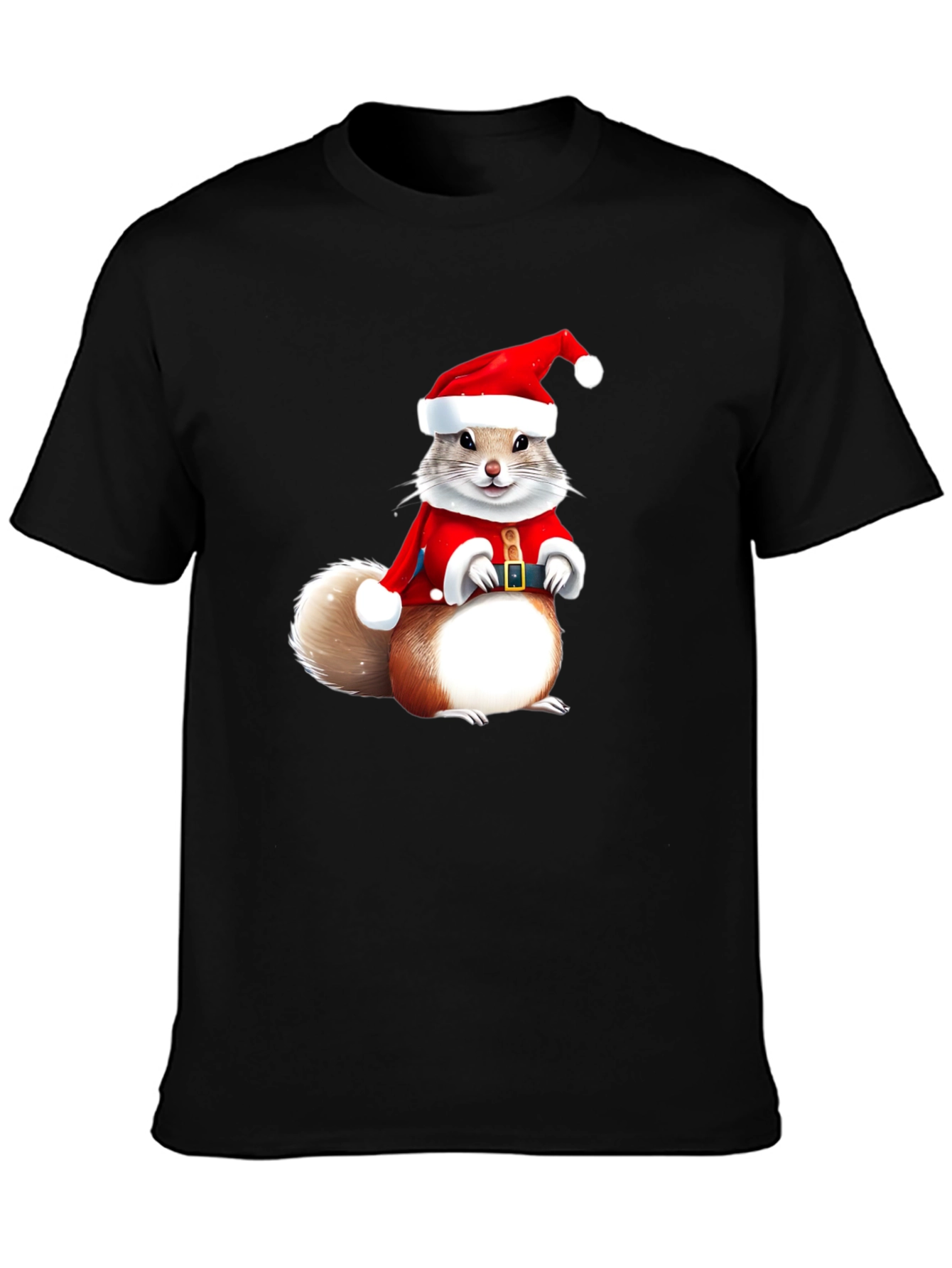 Festive Squirrel Santa T-Shirt - Holiday Cheer!
