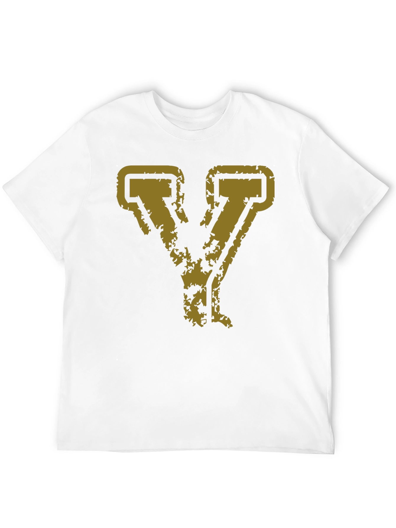 Distressed Gold Letter Y Graphic Tee