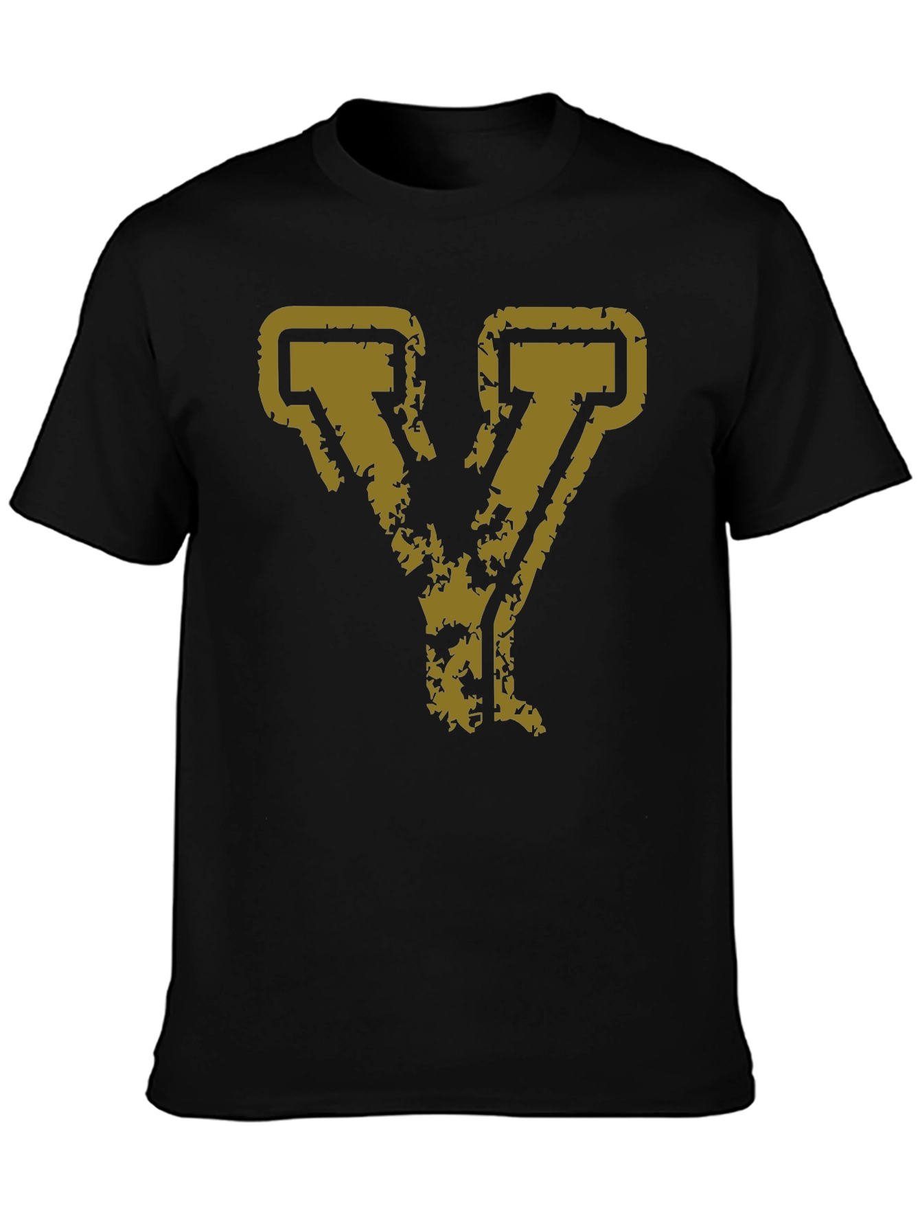 Distressed Gold Letter Y Graphic Tee