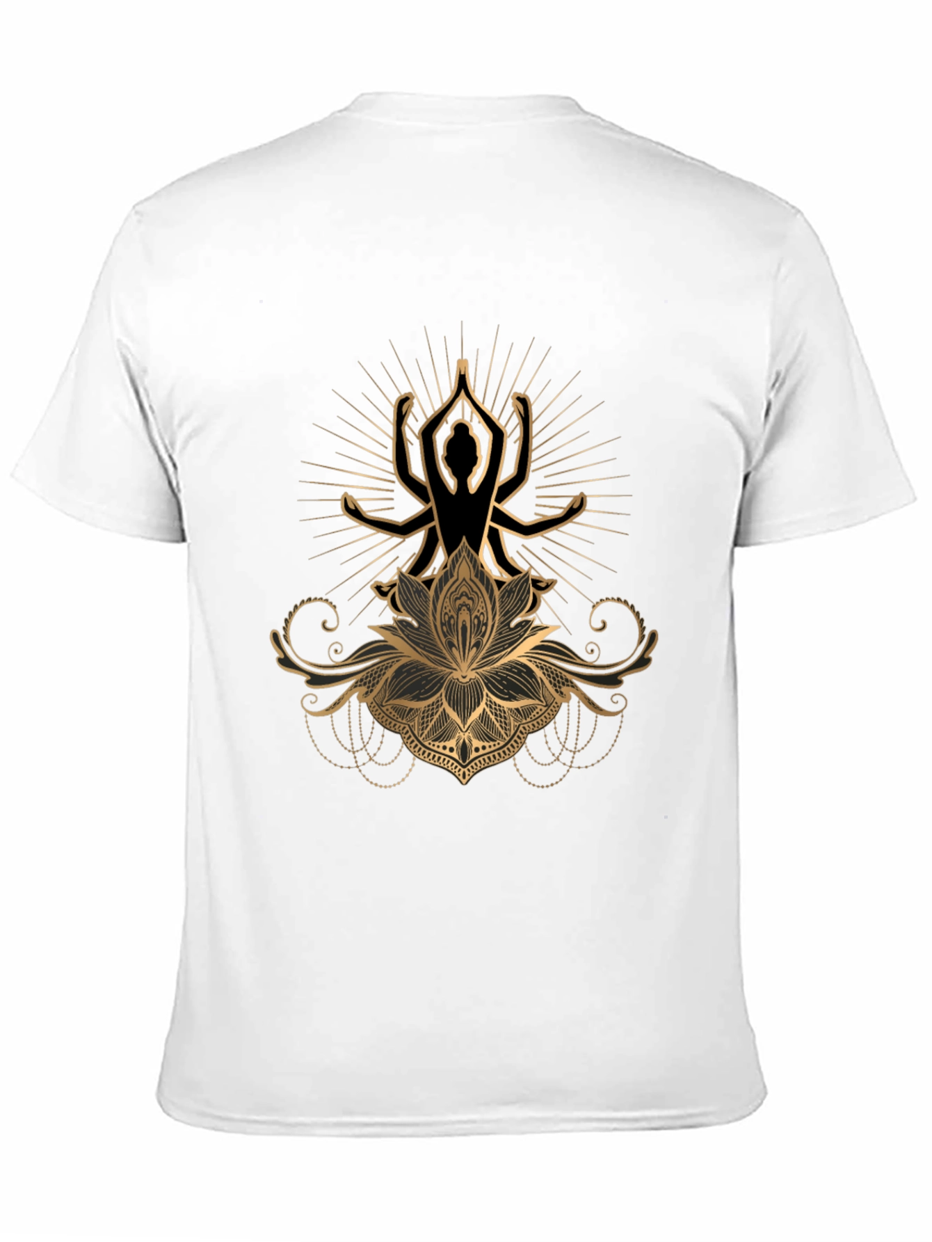 Lotus Yoga Graphic Tee - Premium Cotton Black T-Shirt
