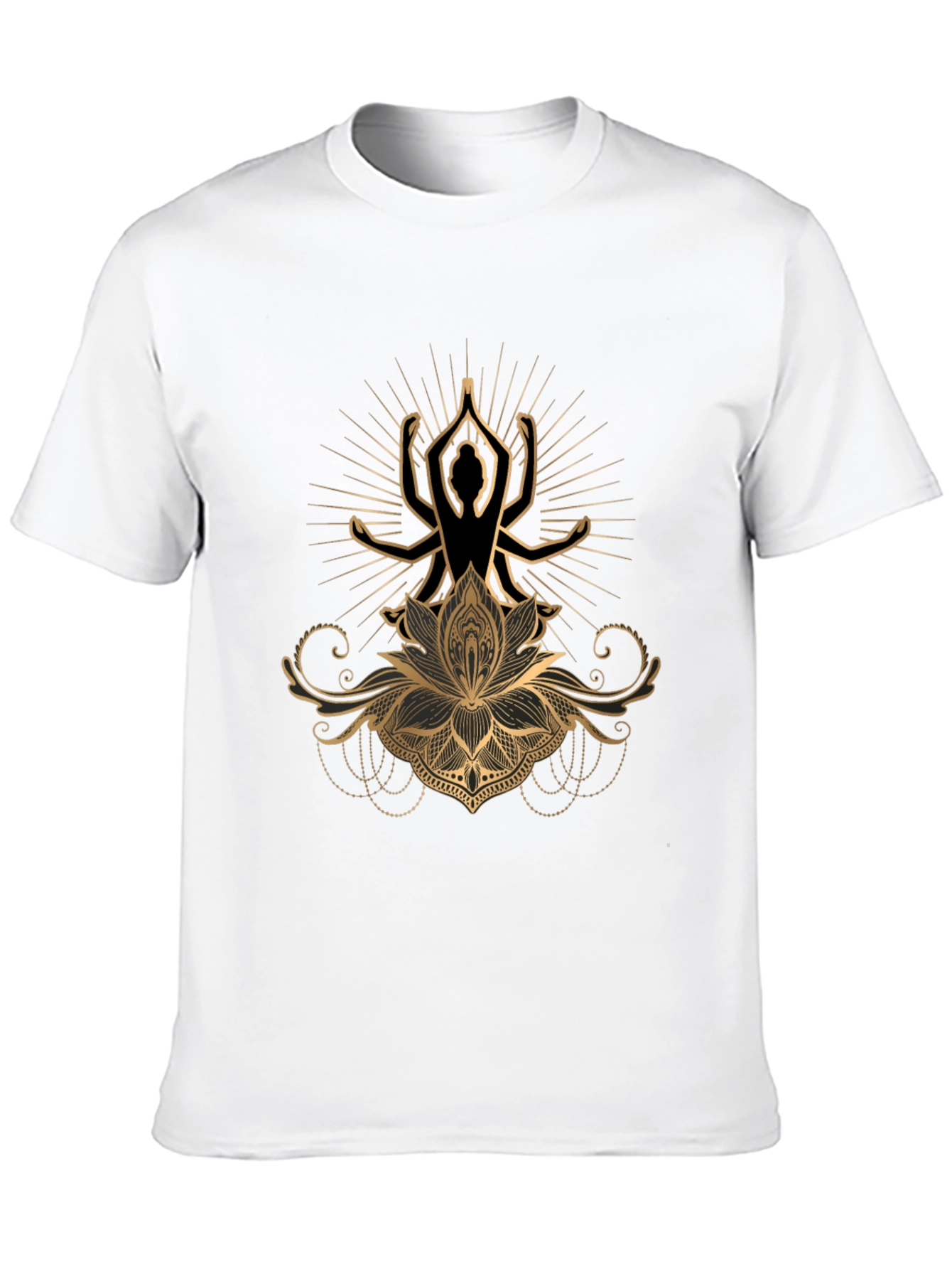 Lotus Yoga Graphic Tee - Premium Cotton Black T-Shirt