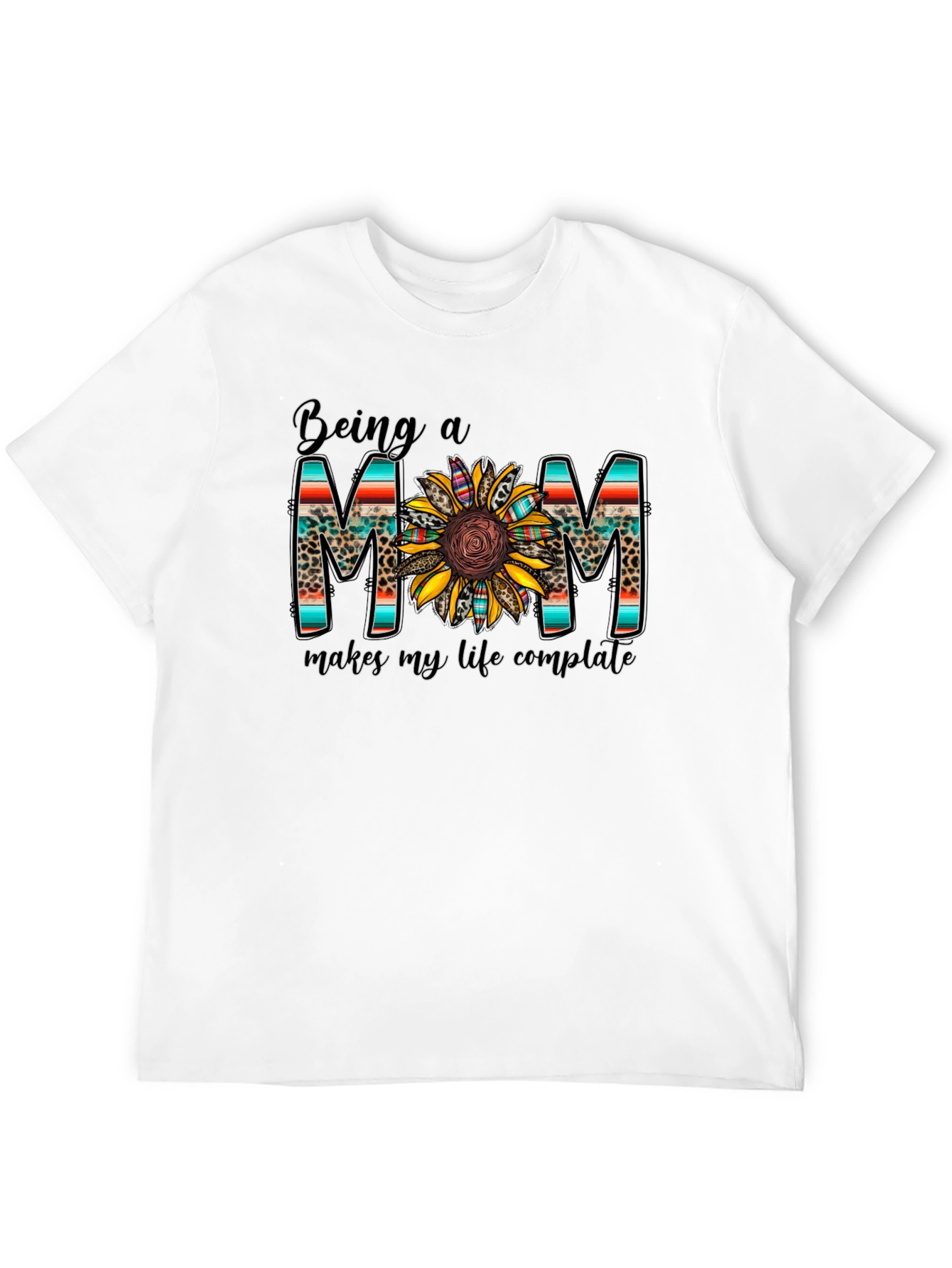 Being a Mom Graphic Tee Sunflower Design