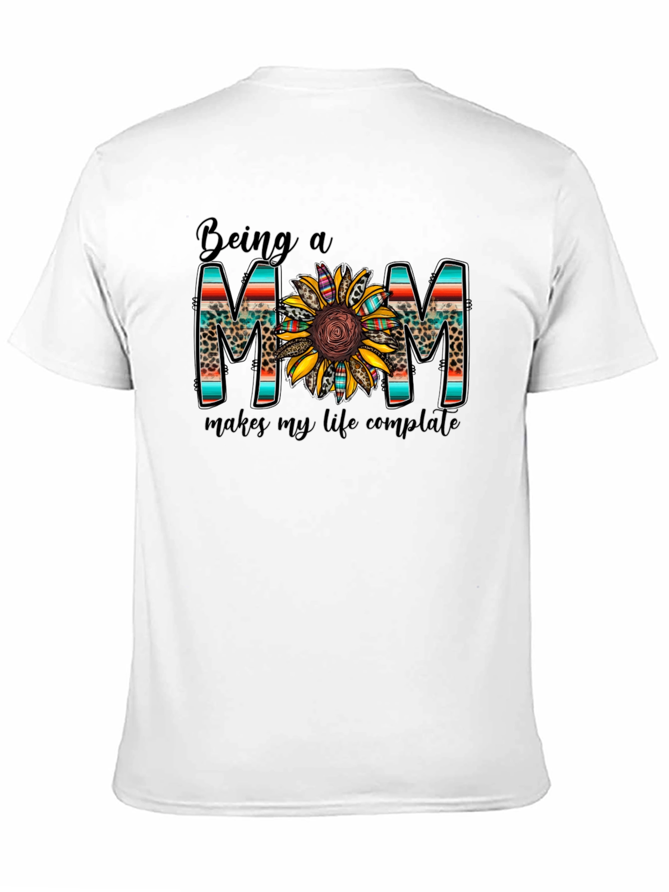Being a Mom Graphic Tee Sunflower Design