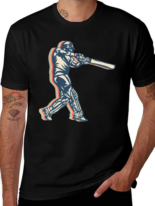 Retro Cricket Player T-Shirt