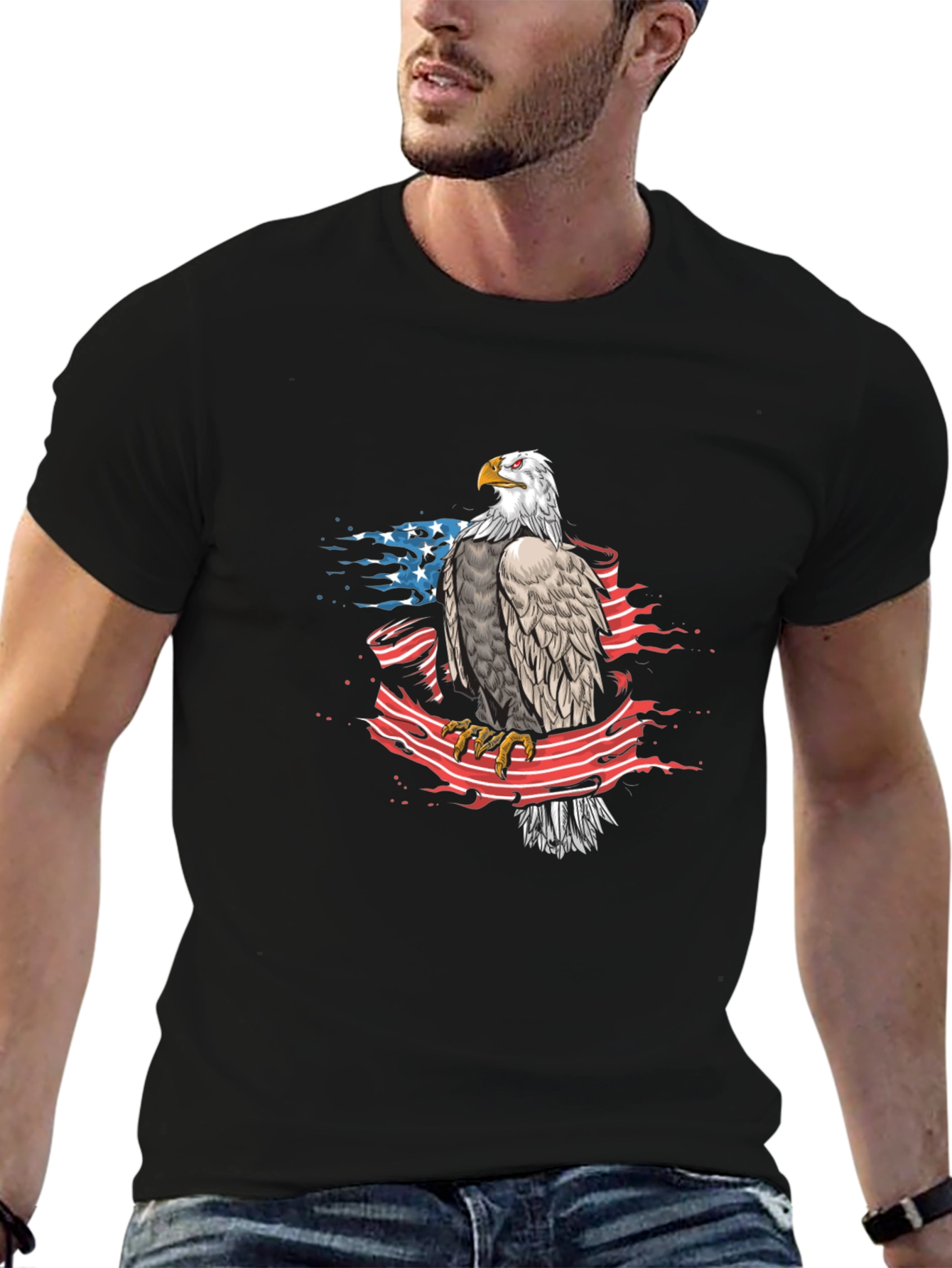 Bald Eagle American Flag Graphic Tee