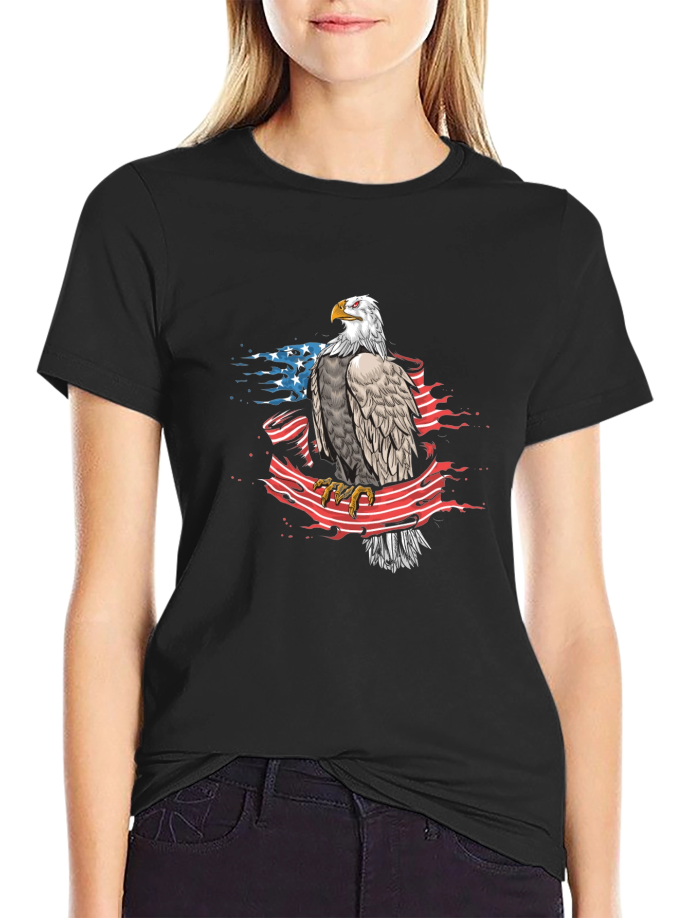 Bald Eagle American Flag Graphic Tee