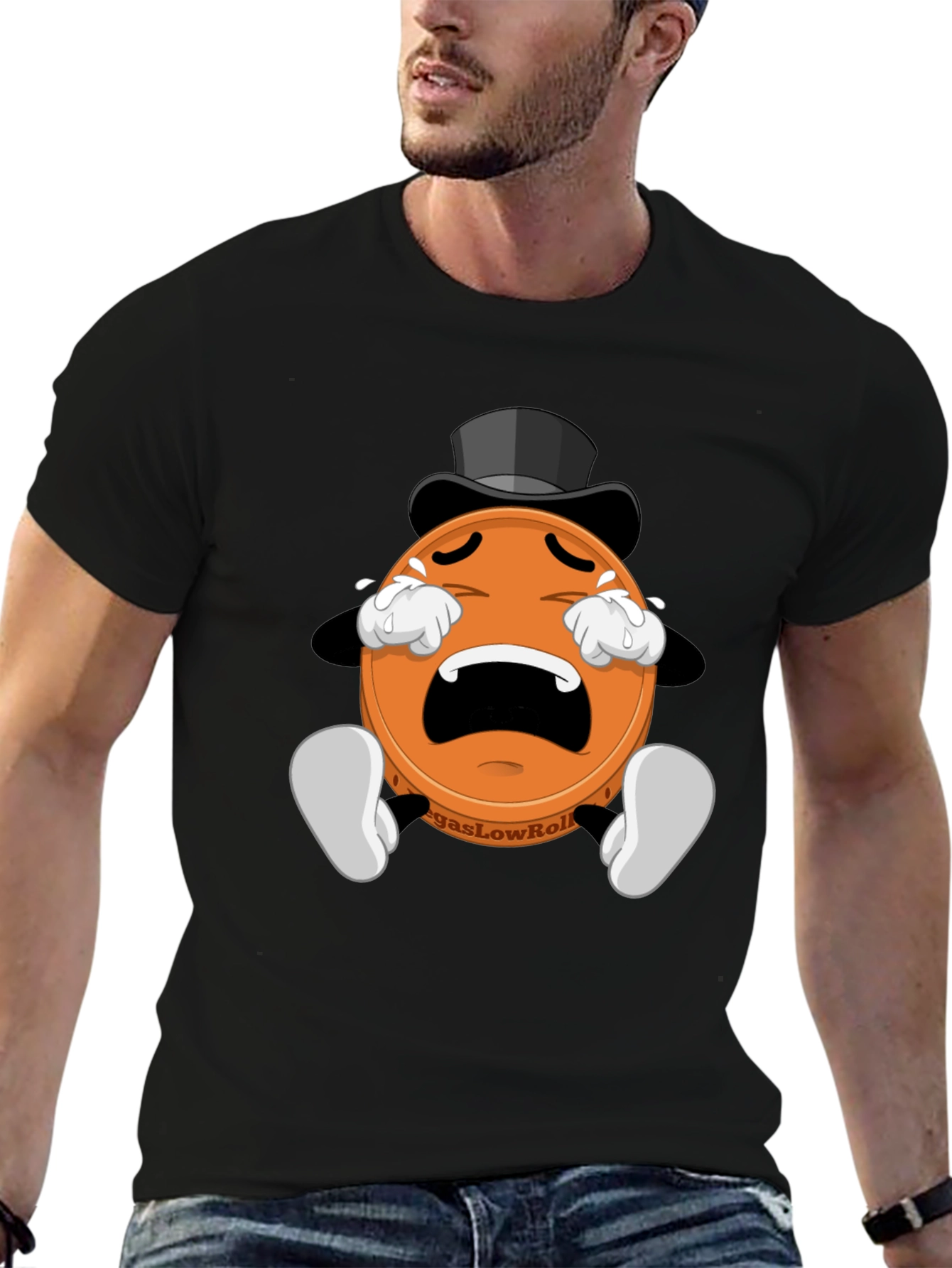 Crying Poker Chip Graphic Tee - Vegas Low Roller