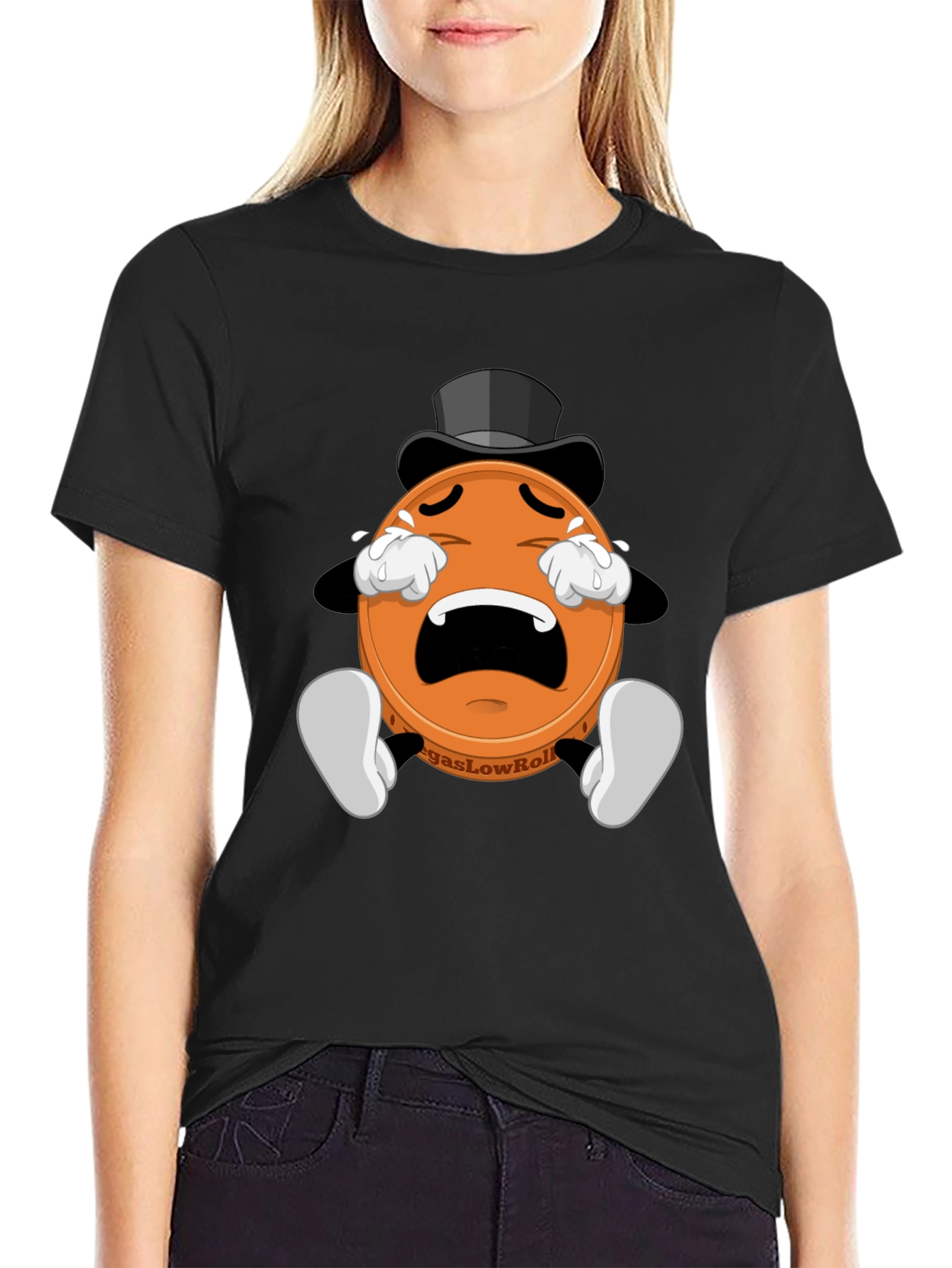 Crying Poker Chip Graphic Tee - Vegas Low Roller