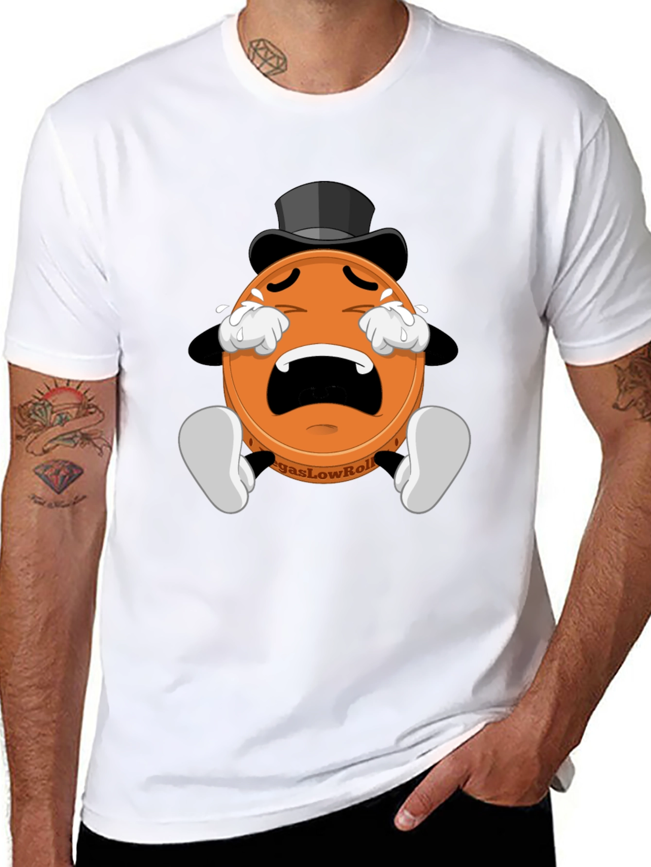 Crying Poker Chip Graphic Tee - Vegas Low Roller