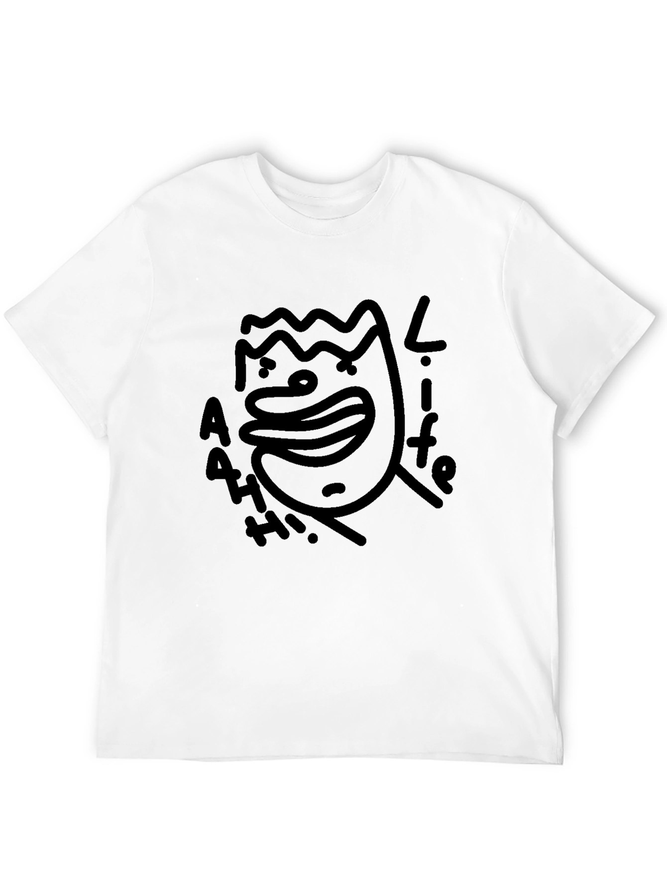 Abstract Face Graphic Black T-Shirt