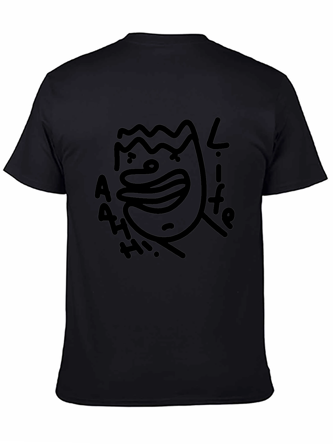 Abstract Face Graphic Black T-Shirt