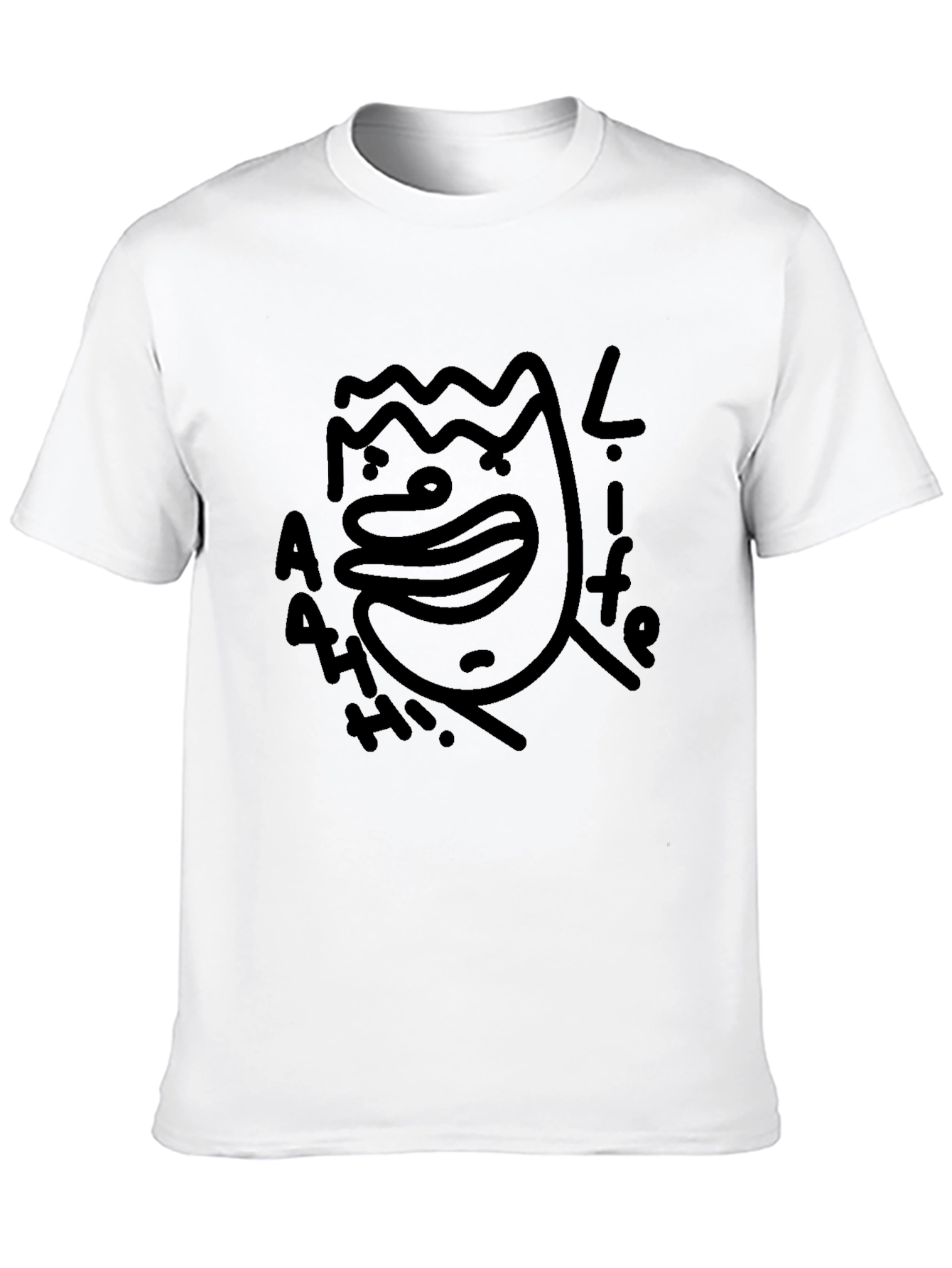 Abstract Face Graphic Black T-Shirt