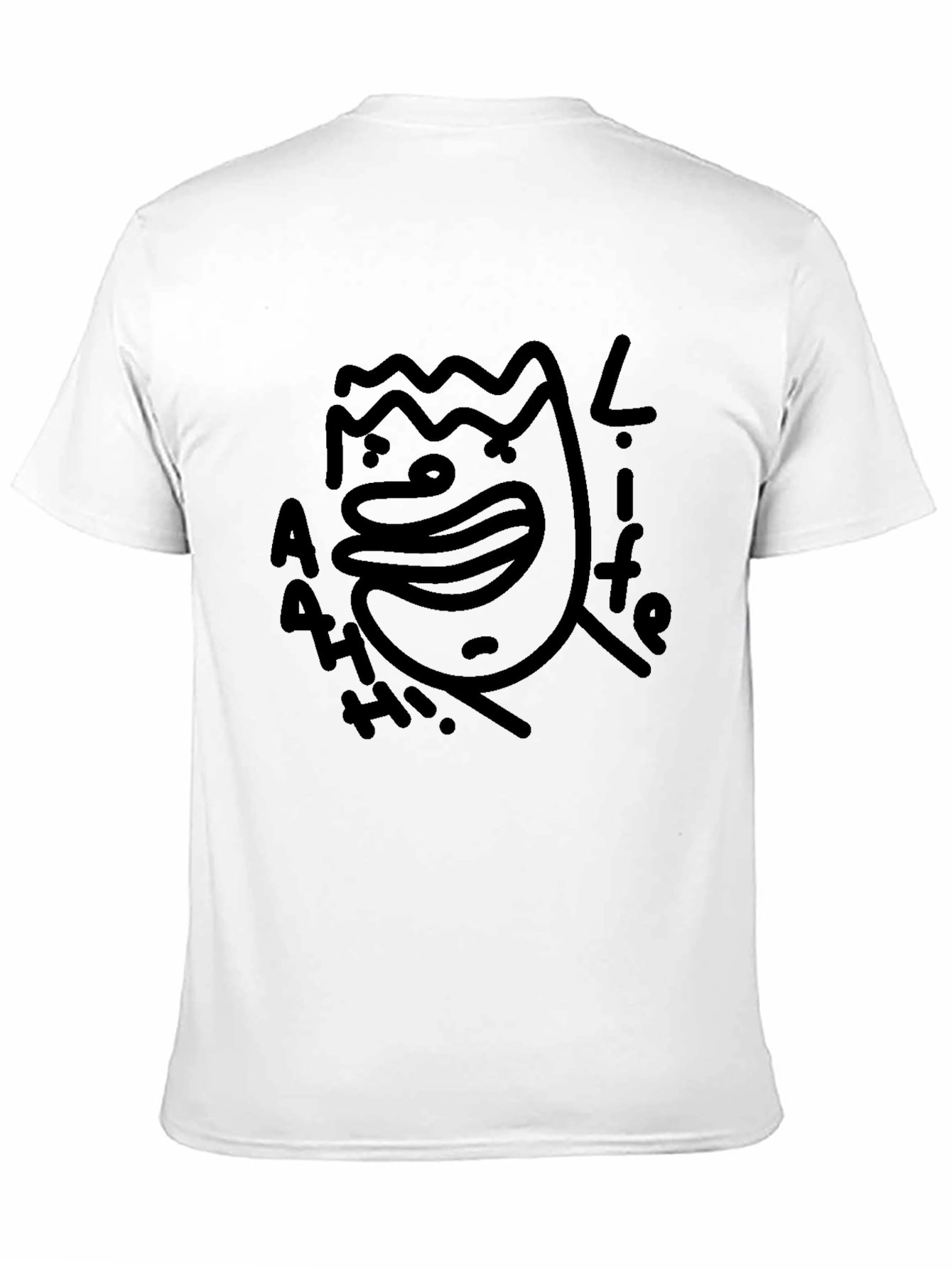 Abstract Face Graphic Black T-Shirt