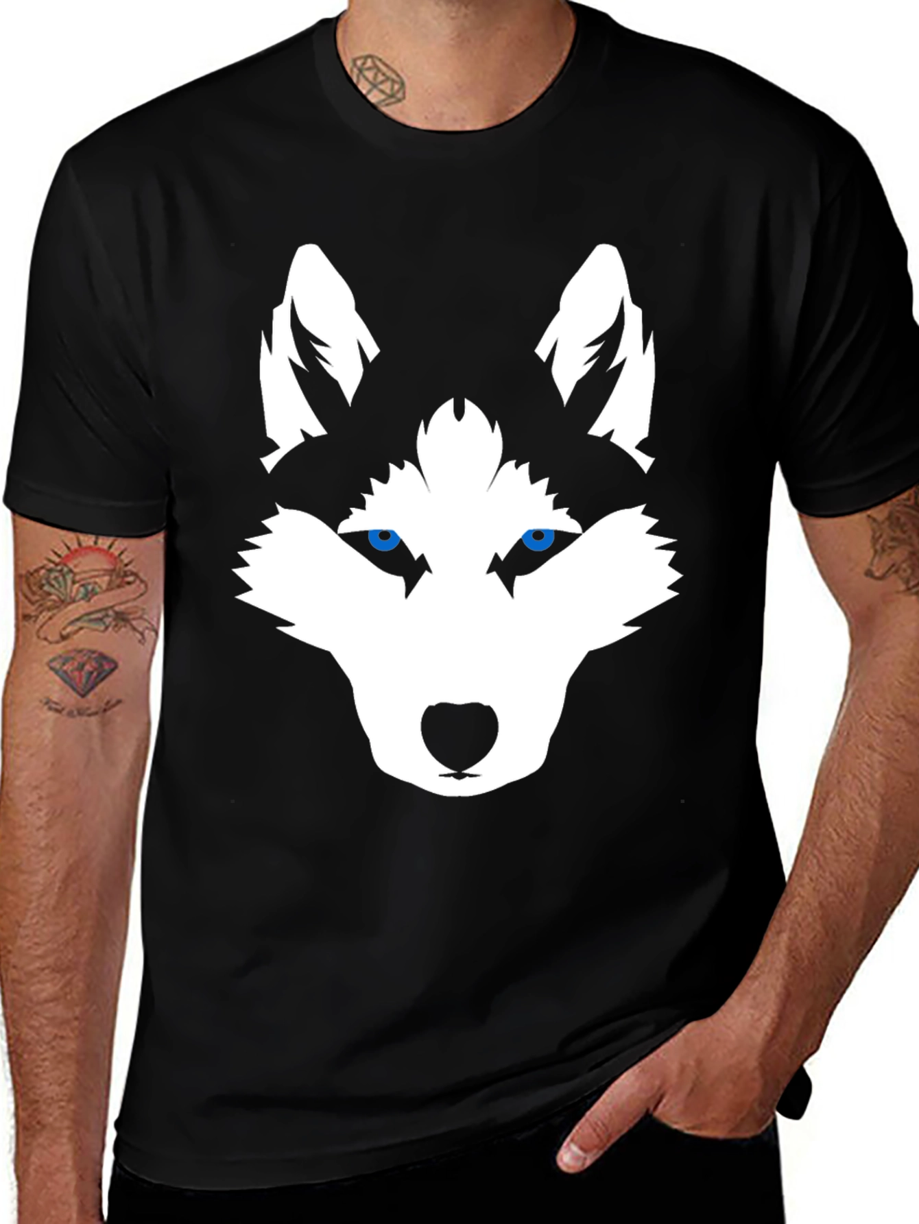 Husky Graphic Tee - Black Cotton Blend